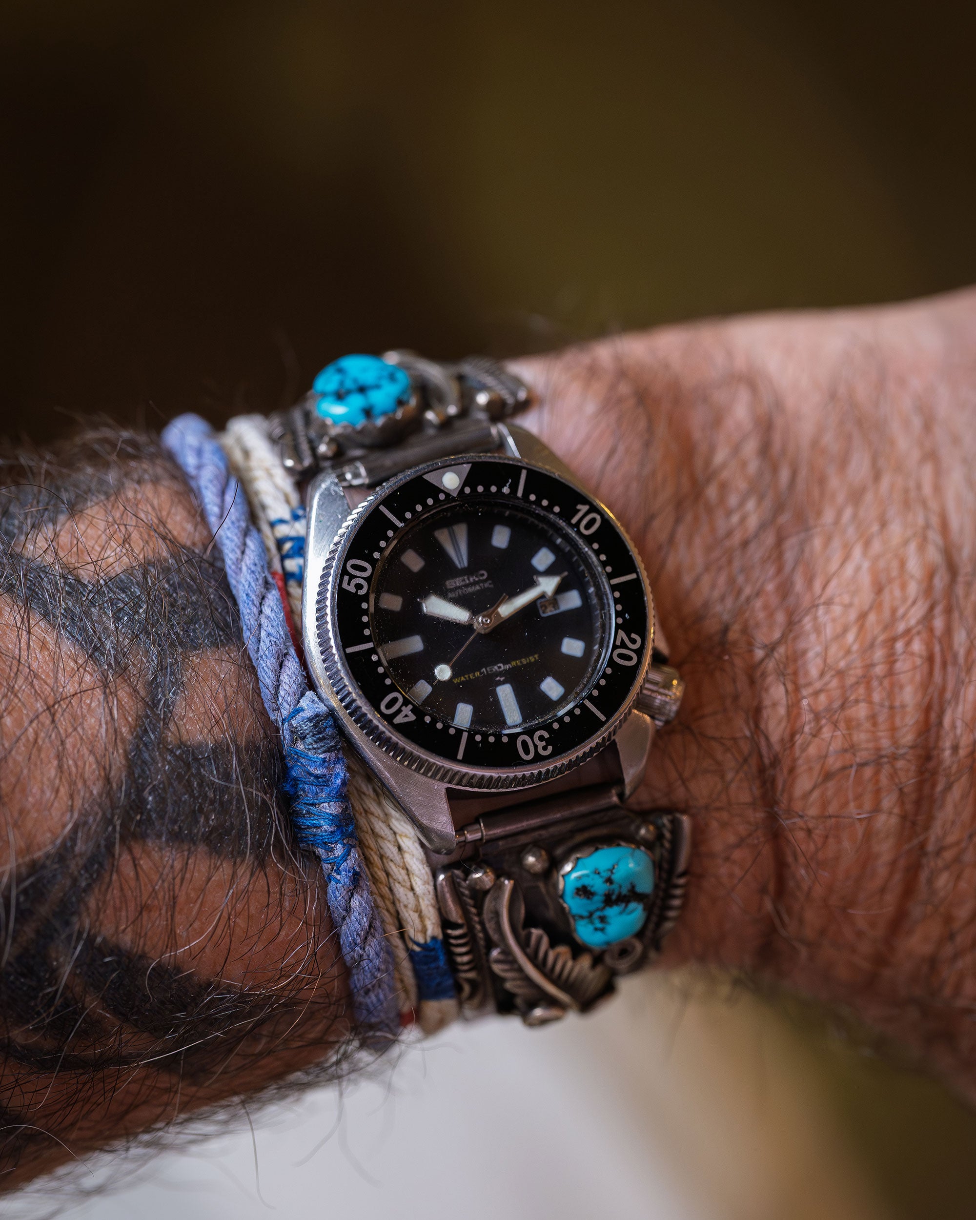 Seiko Baby BR4 Cinturino Navajo Quadrante Nero