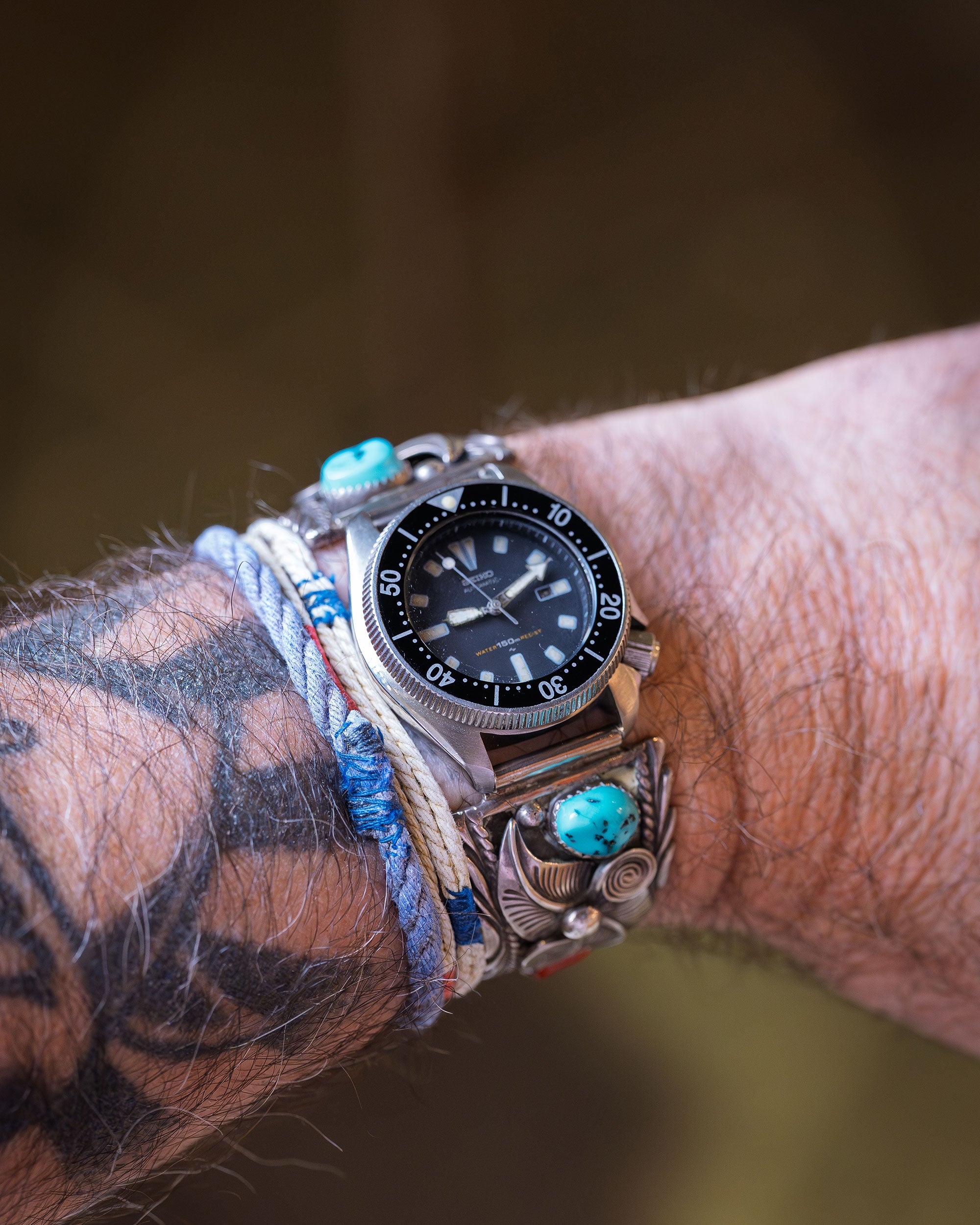 Seiko Baby BR5 Cinturino Navajo Quadrante Nero