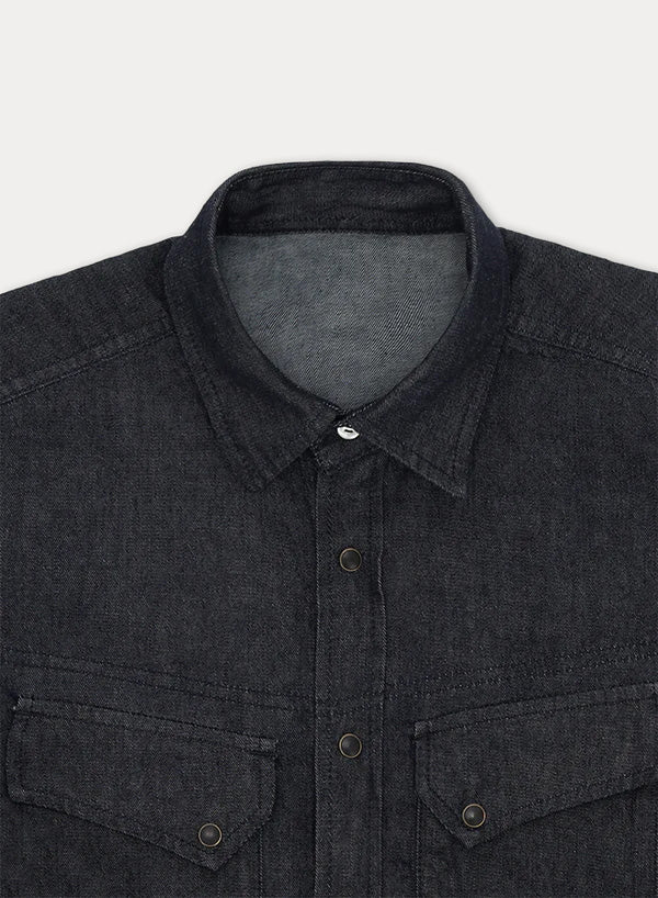 Pasadena Camicia Western In Denim Indigo Rinse