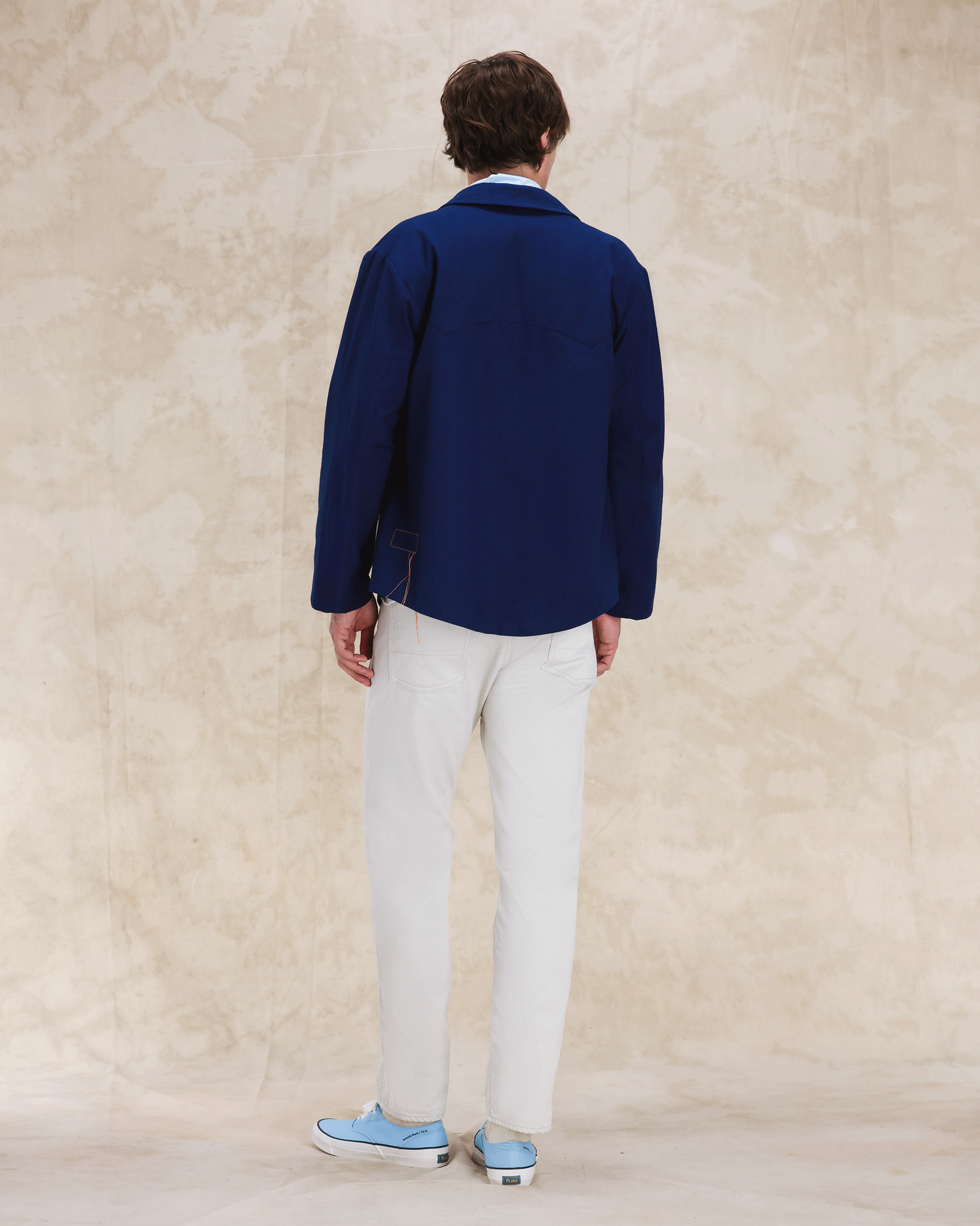 Perno Giacca Doppiopetto In Cotone Fiammato