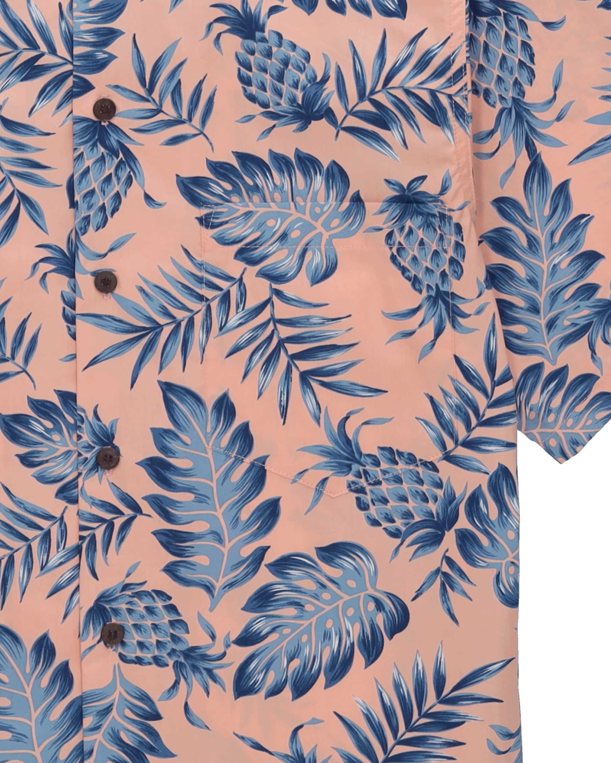 Pineapple Camicia Con Stampa in Cotone a Maniche Corte