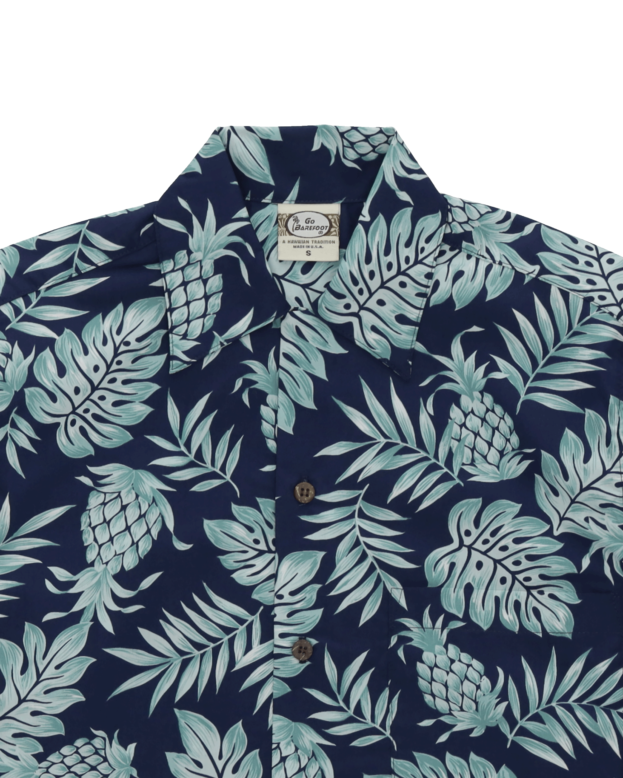 Pineapple Camicia Con Stampa in Cotone a Maniche Corte