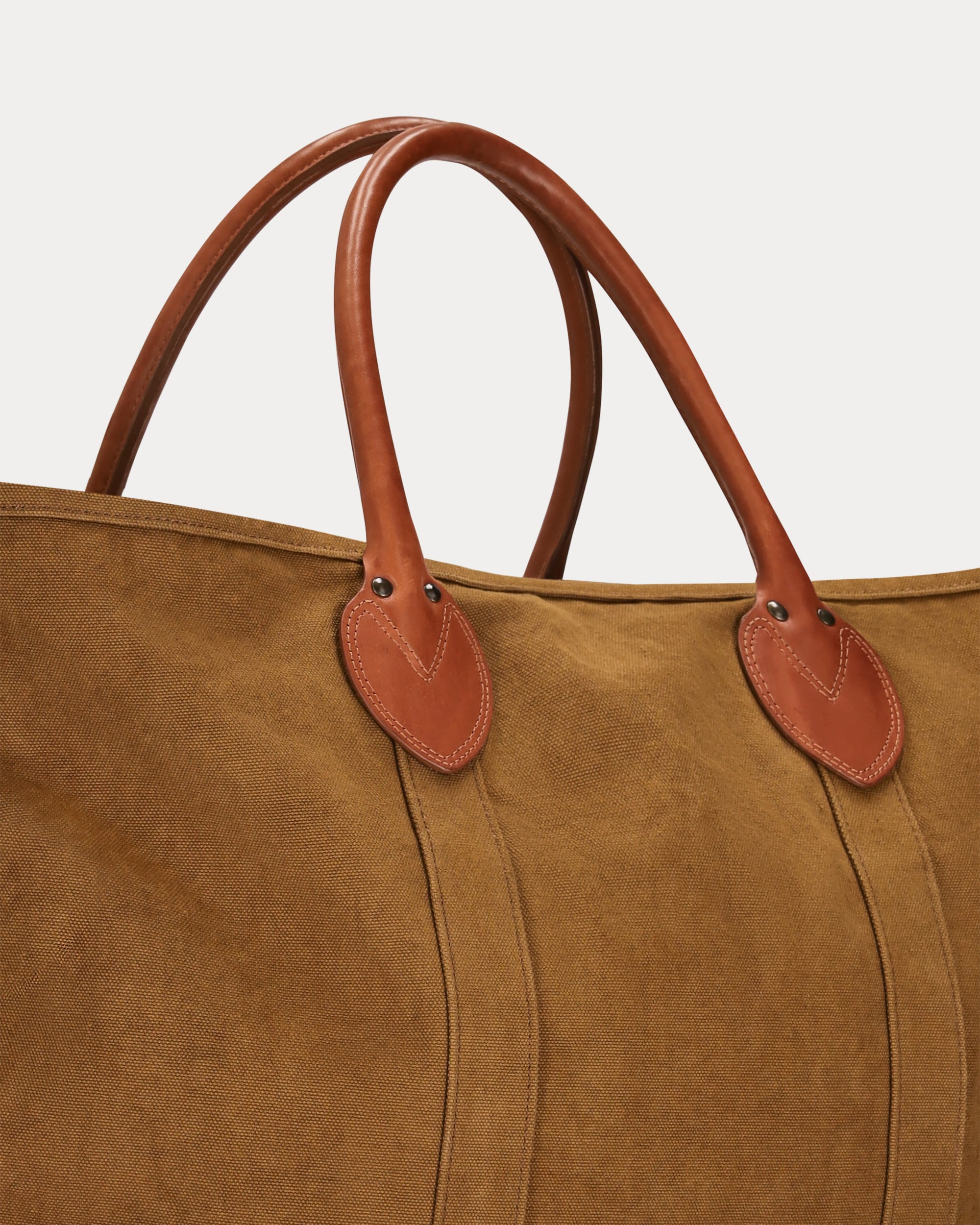 Port Borsa In Canvas con Manici in Pelle