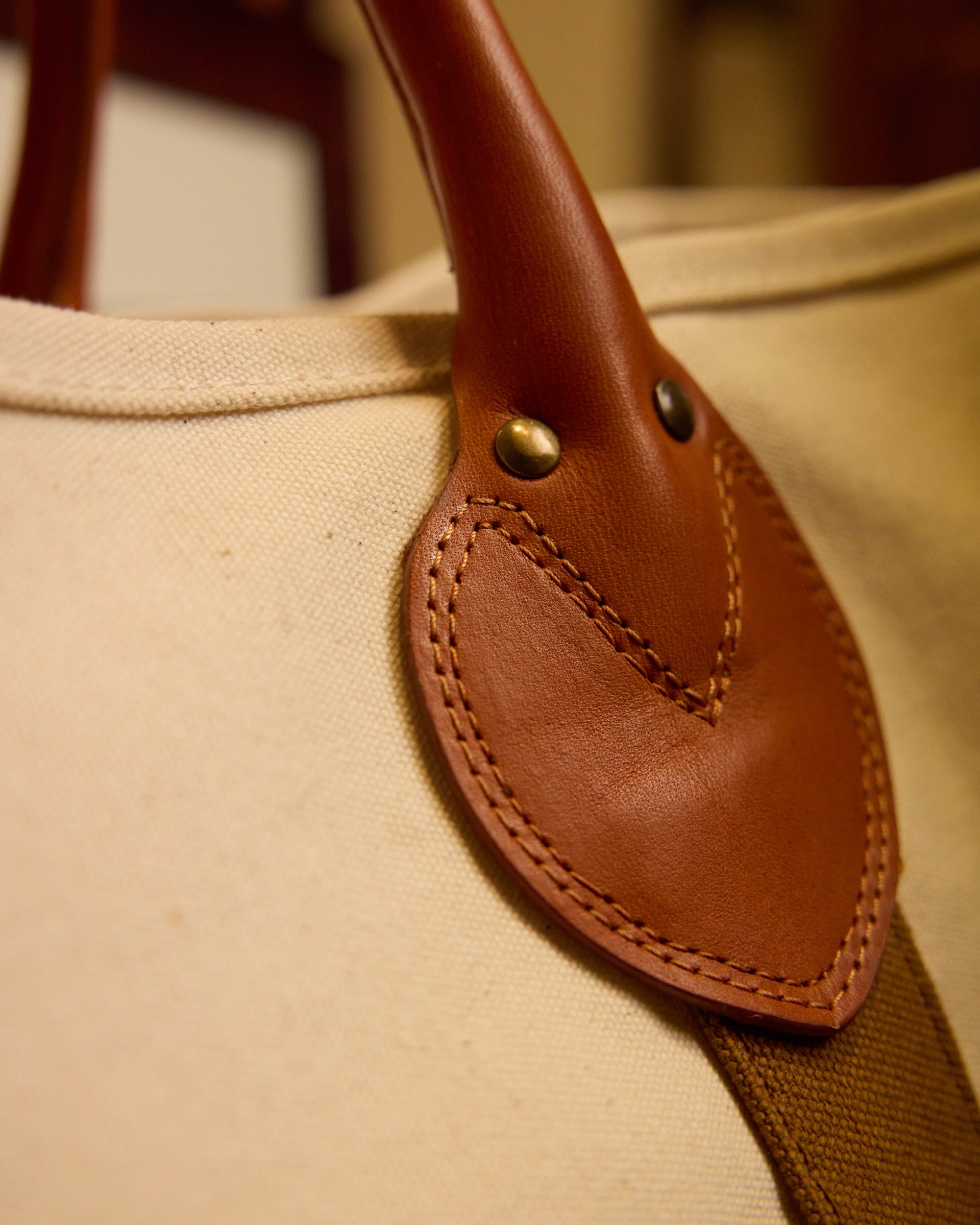 Port Canvas Bag with Leather Handles