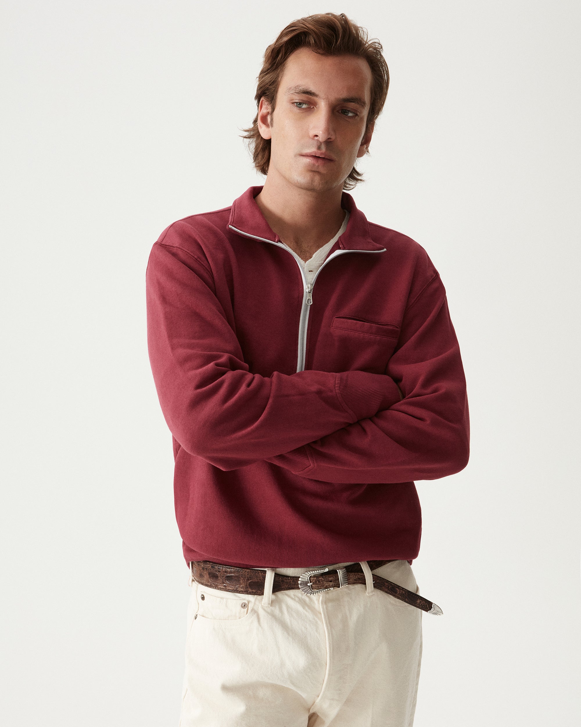 Princeton Felpa in Jersey Garzato Con Zip