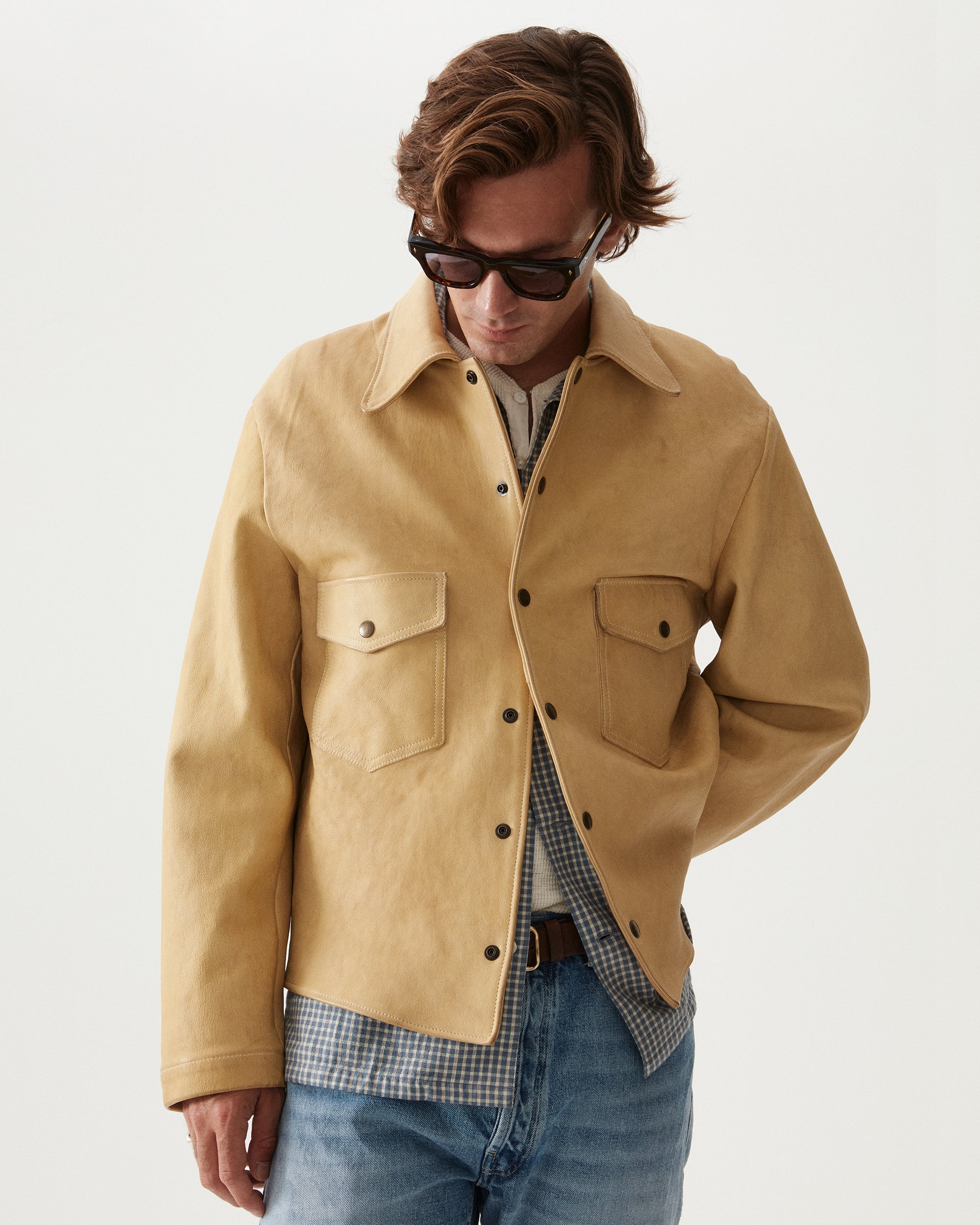 Quarter Giacca In Pelle Di Cervo