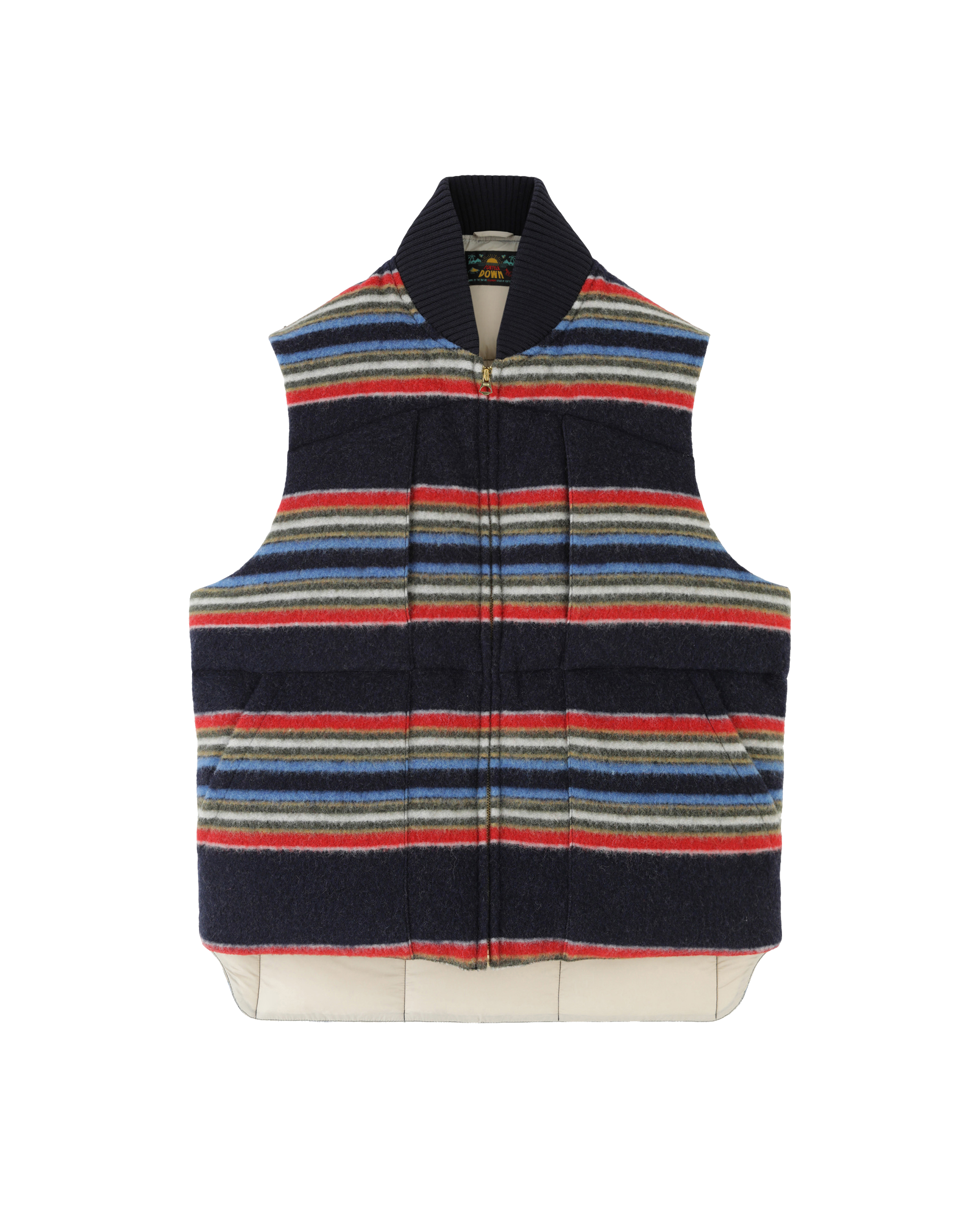 Queen Gilet Smanicato Imbottito con Motivo a Righe