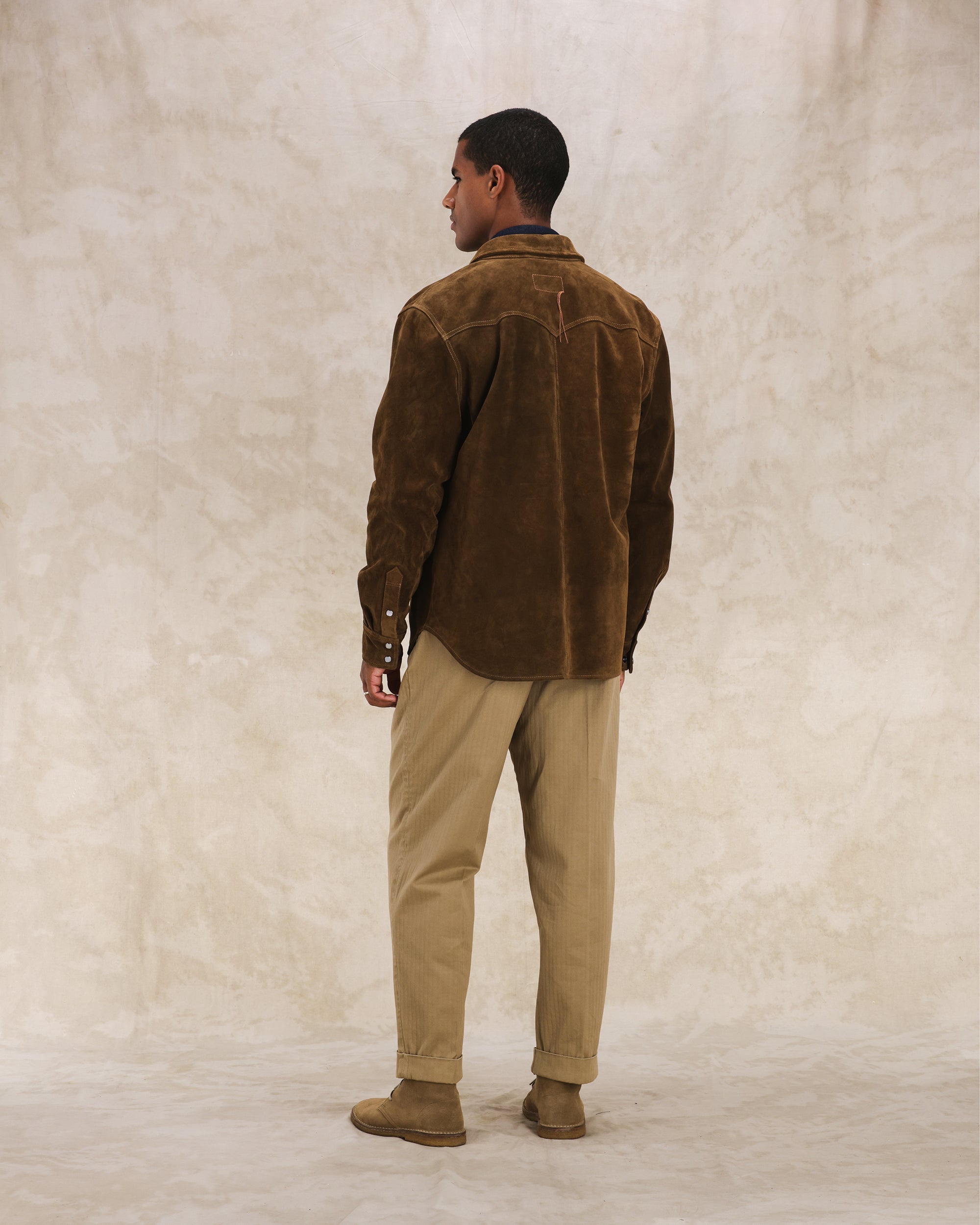 Ranch Texan Shirt in Suede Leather