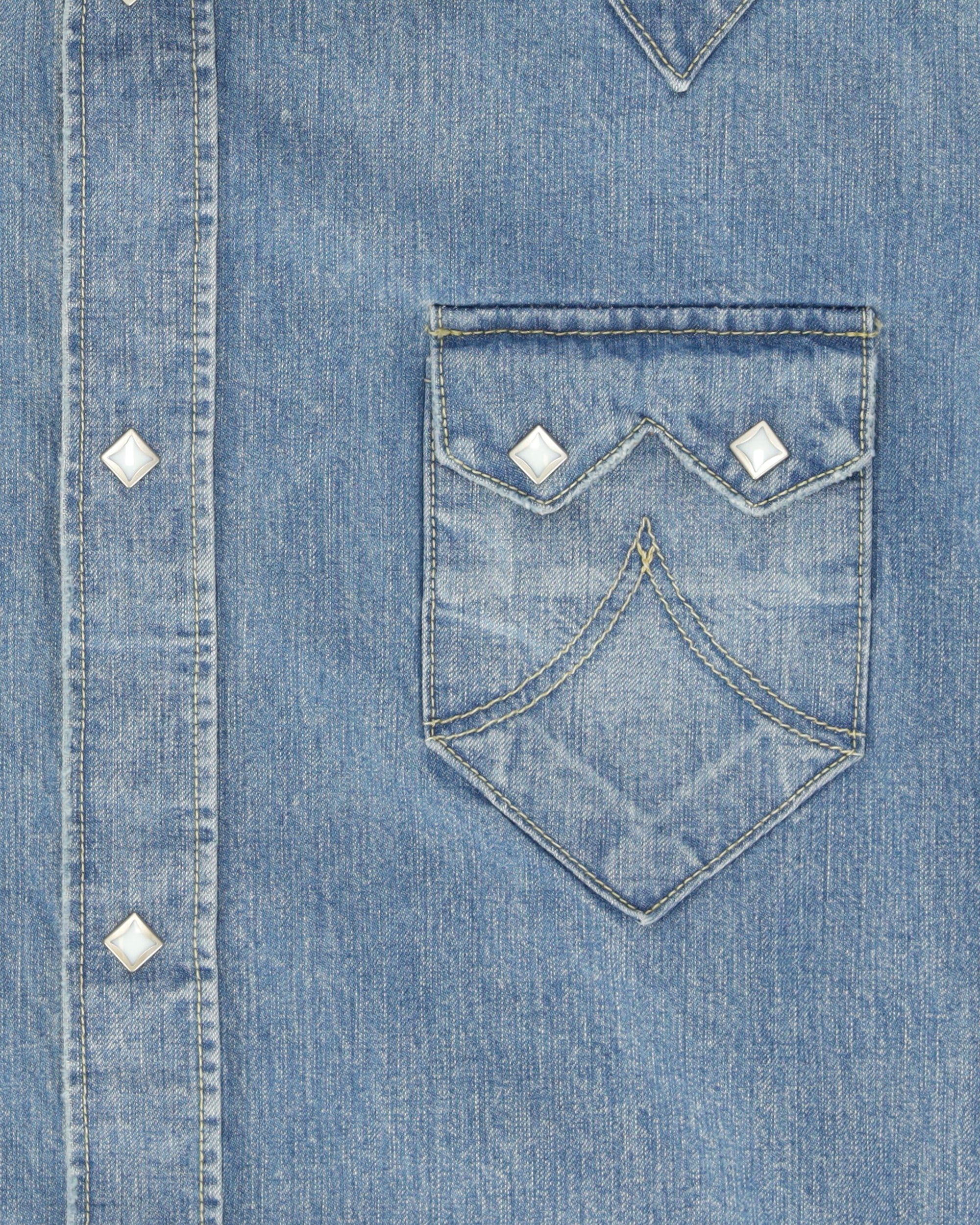 Redford Western Shirt in Japan Denim Stone Wash