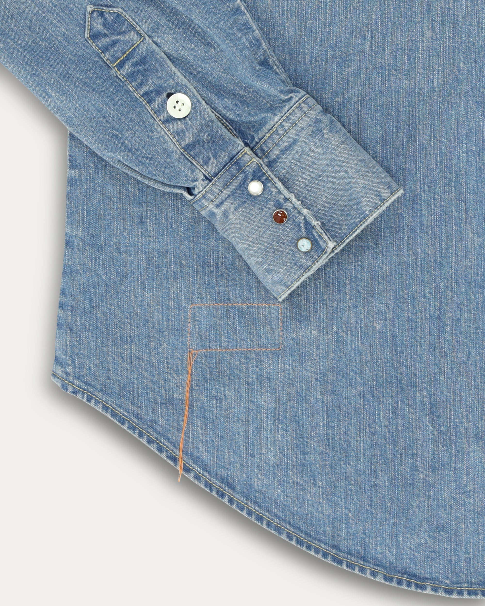 Redford Western Shirt in Japan Denim Stone Wash