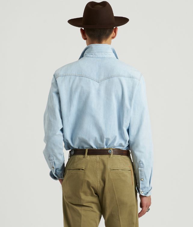 Reno Pantaloni In Herringbone di Cotone