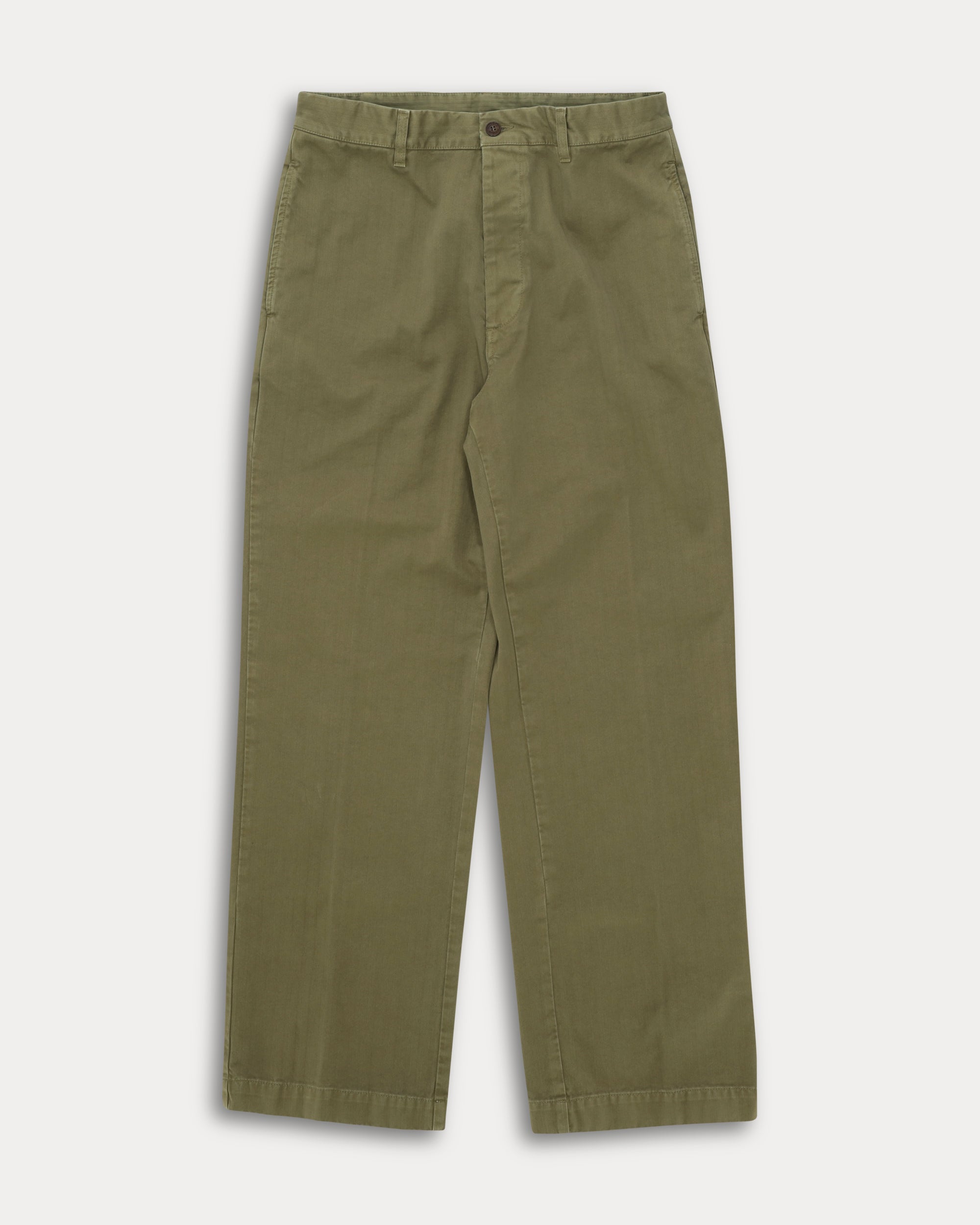 Silver Cotton Herringbone Trousers