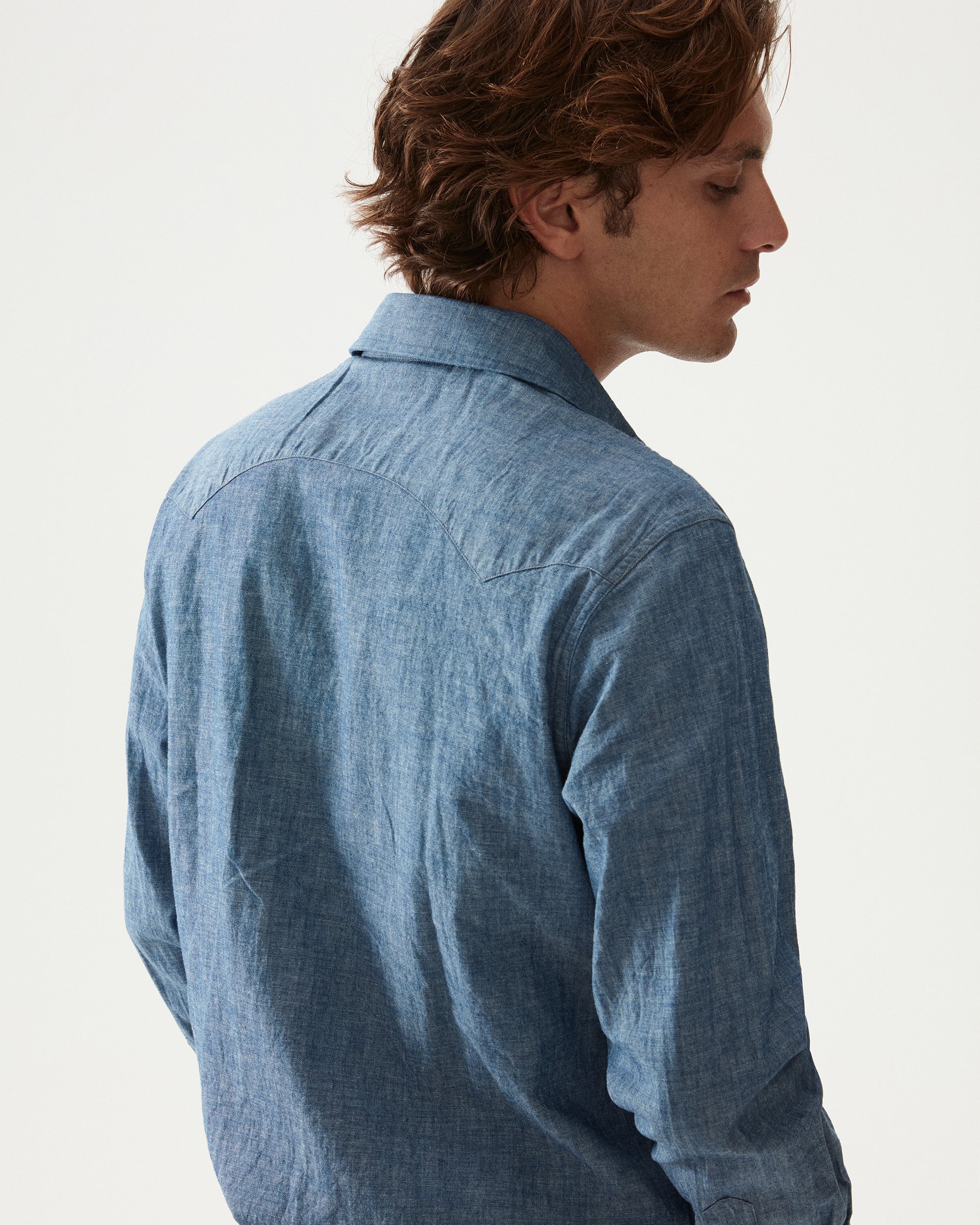 Smith Camicia Texana In Chambray