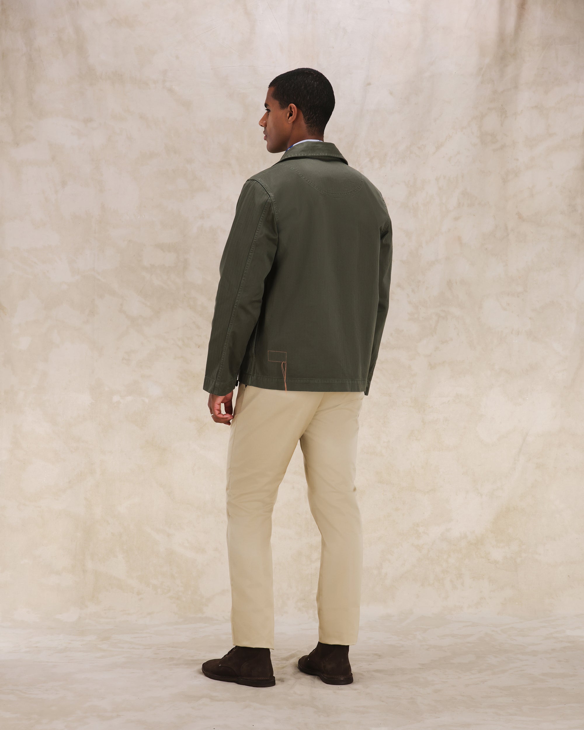 Solomon Overshirt In Herringbone Di Cotone