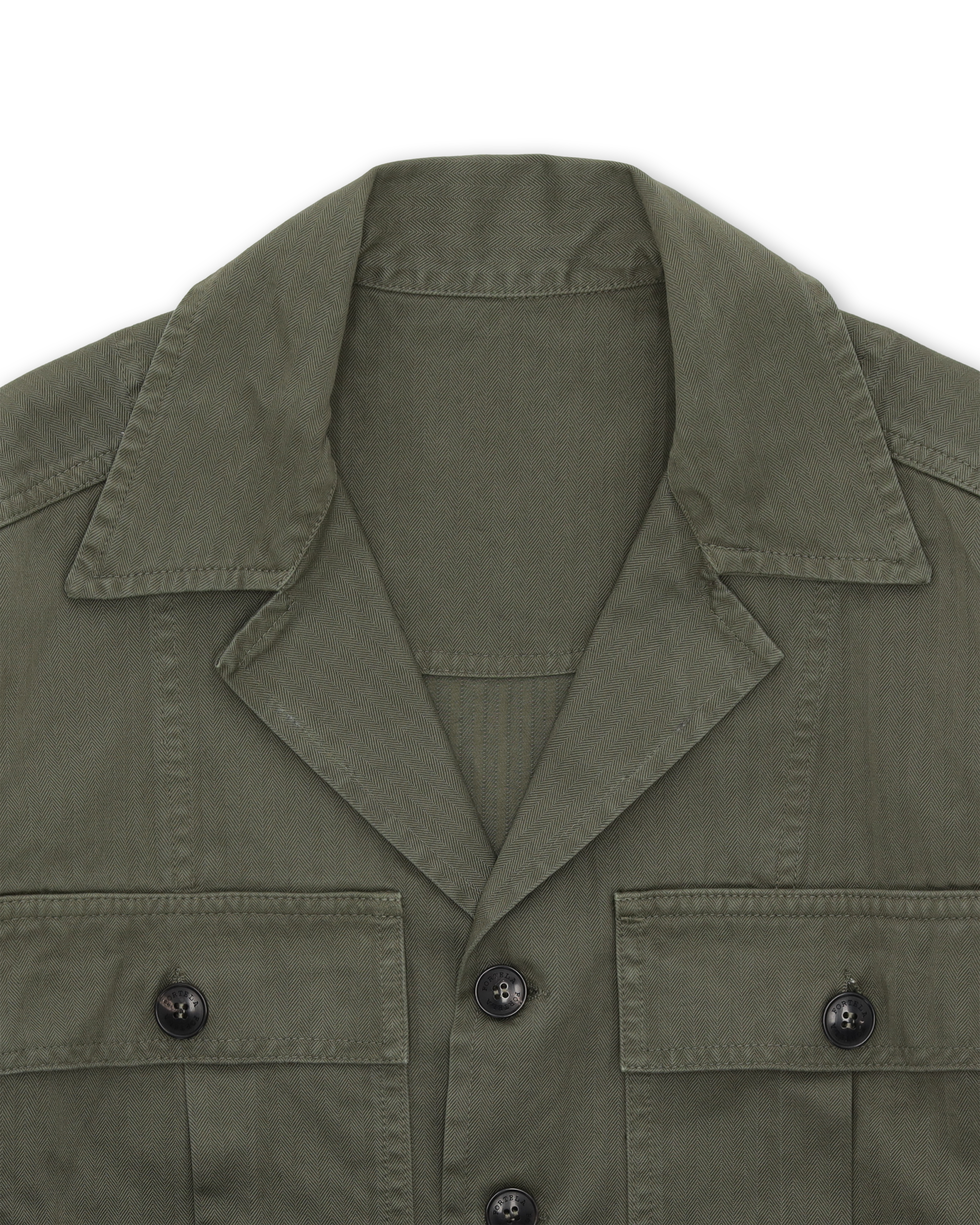 Solomon Overshirt In Herringbone Di Cotone
