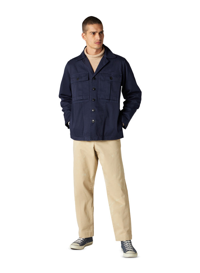 Solomon Overshirt In Herringbone Di Cotone