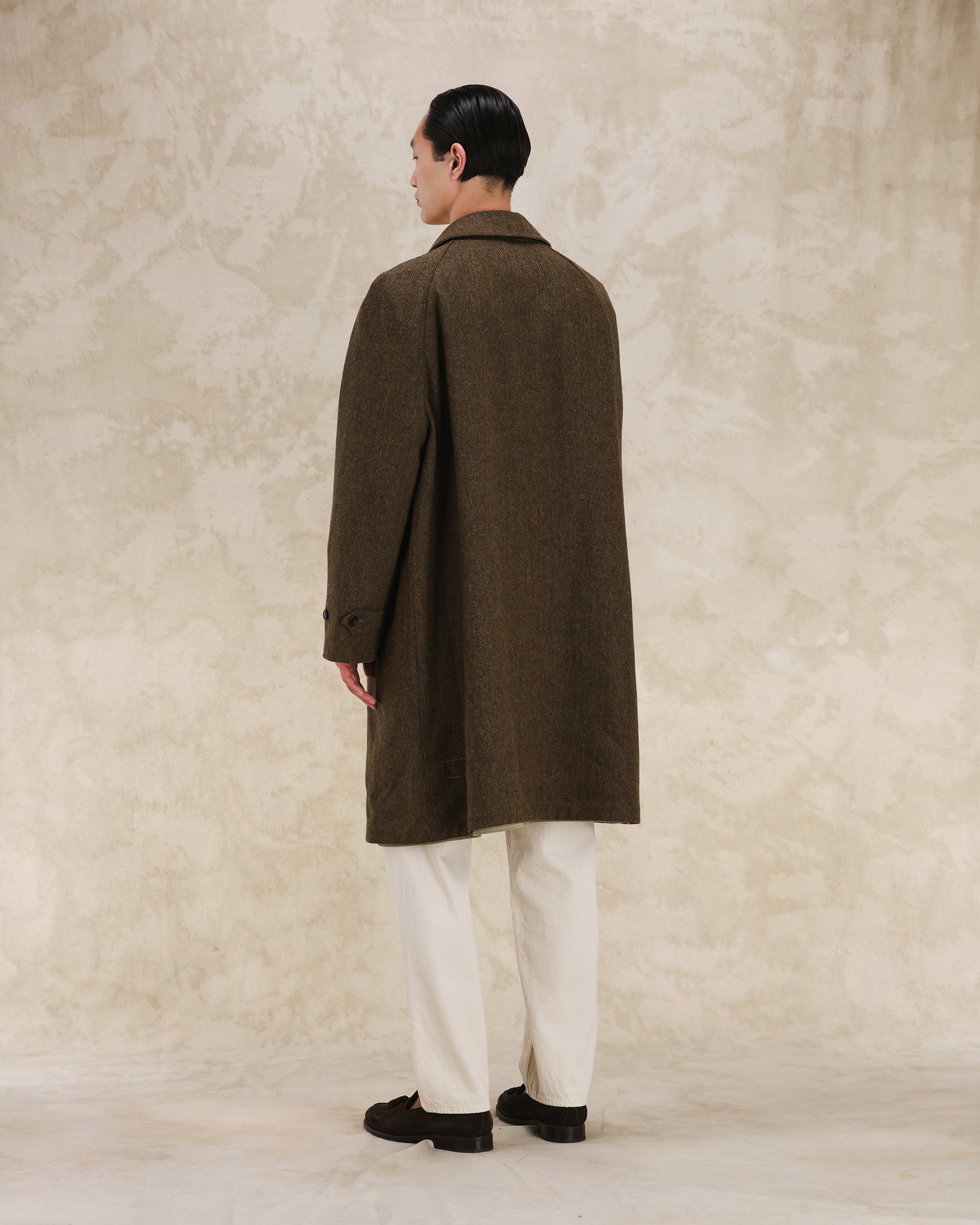 Stanford Herringbone Wool Double-Faced Single-breasted Coat