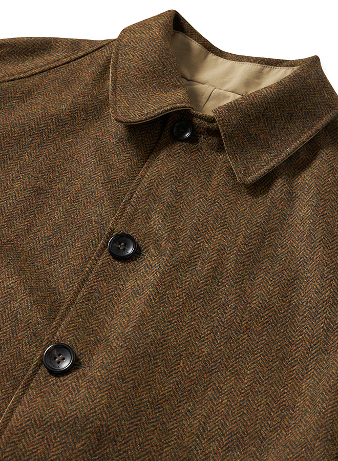 Stanford Herringbone Wool Double-Faced Single-breasted Coat