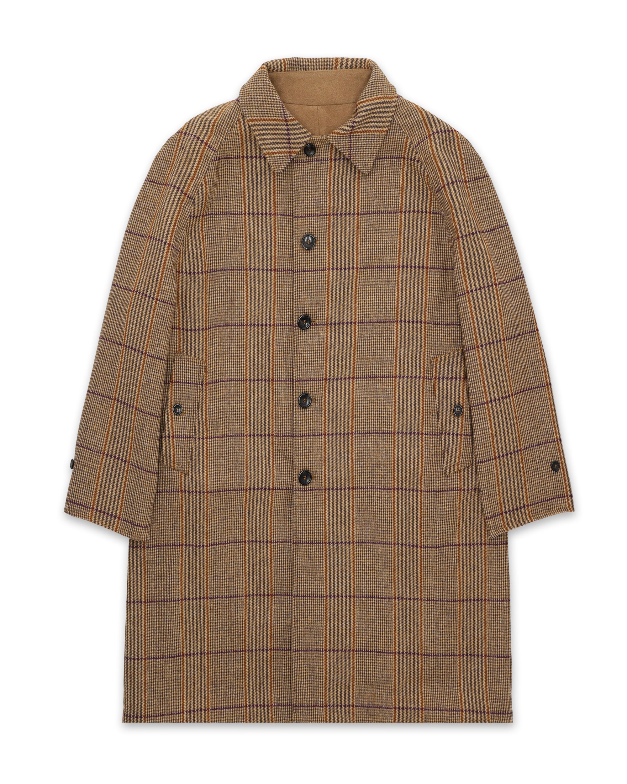 Stanford Cappotto Monopetto Reversibile in Lana Check