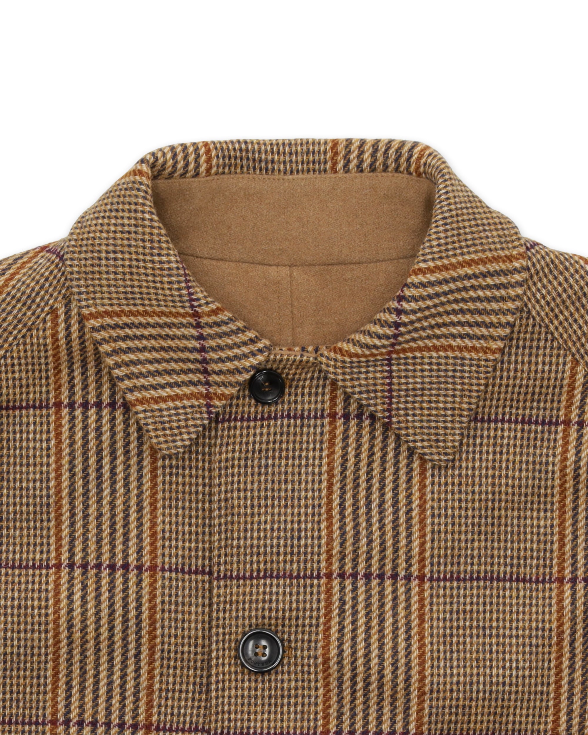 Stanford Cappotto Monopetto Reversibile in Lana Check