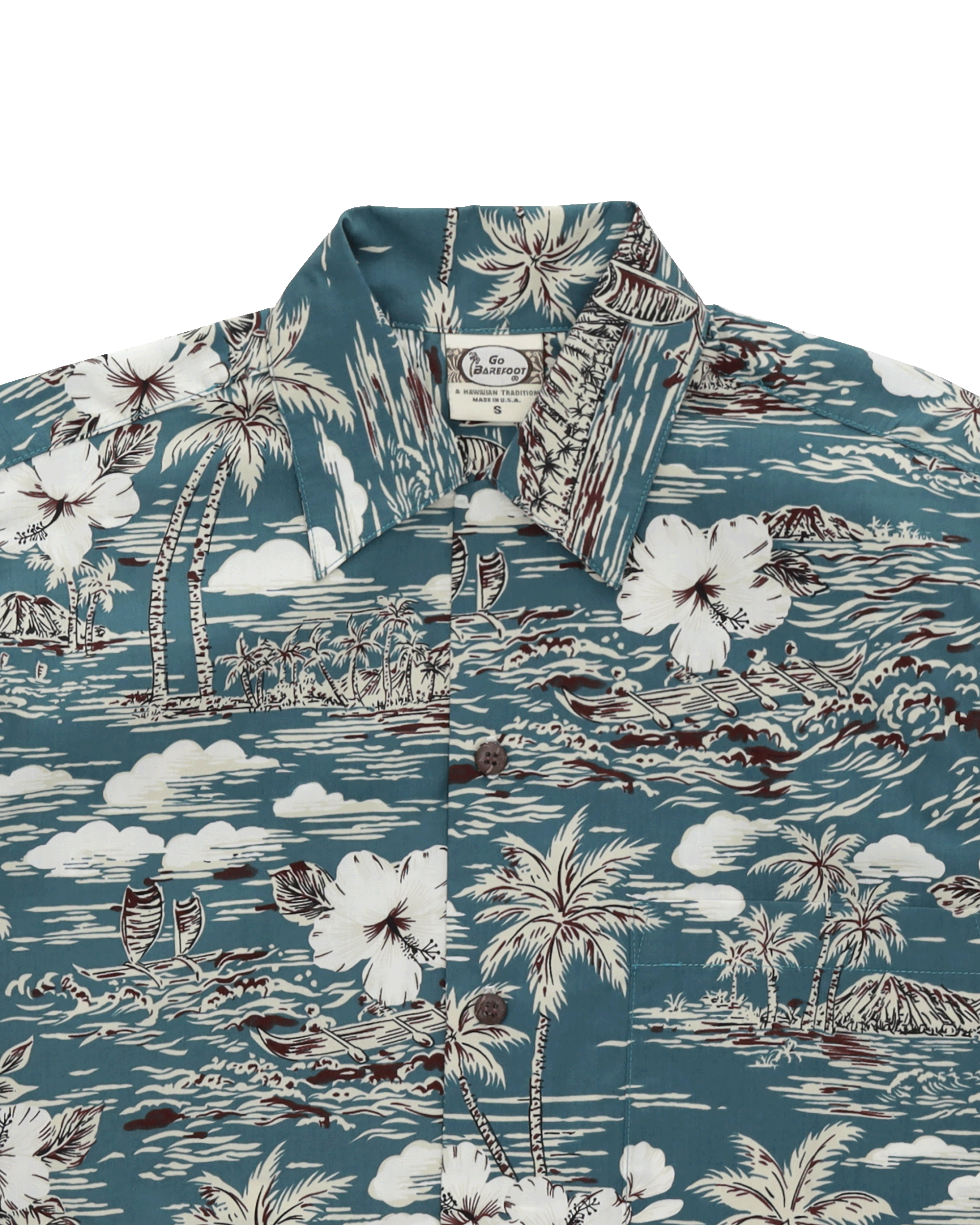 Surfer Shirt Vintage Camp Collar / Old School Loose Fit