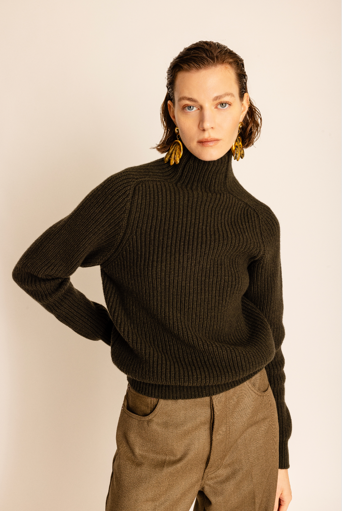 Leona Maglione Collo Alto Lana e Cashmere