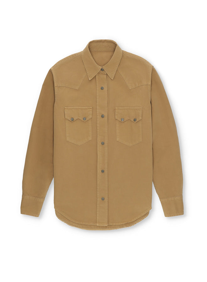 Elpasot Camicia Texana In Herringbone di Cotone