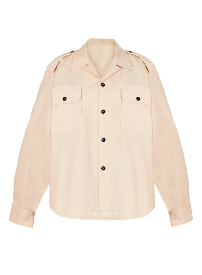 Bonniet Camicia In Herringbone di Cotone