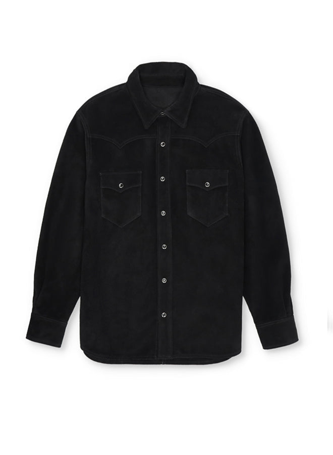 Linda Overshirt In Pelle Scamosciata