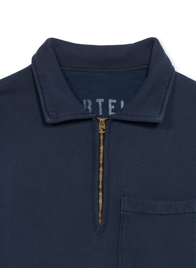 Yale Felpa In Cotone Felpato Con Colletto E Zip