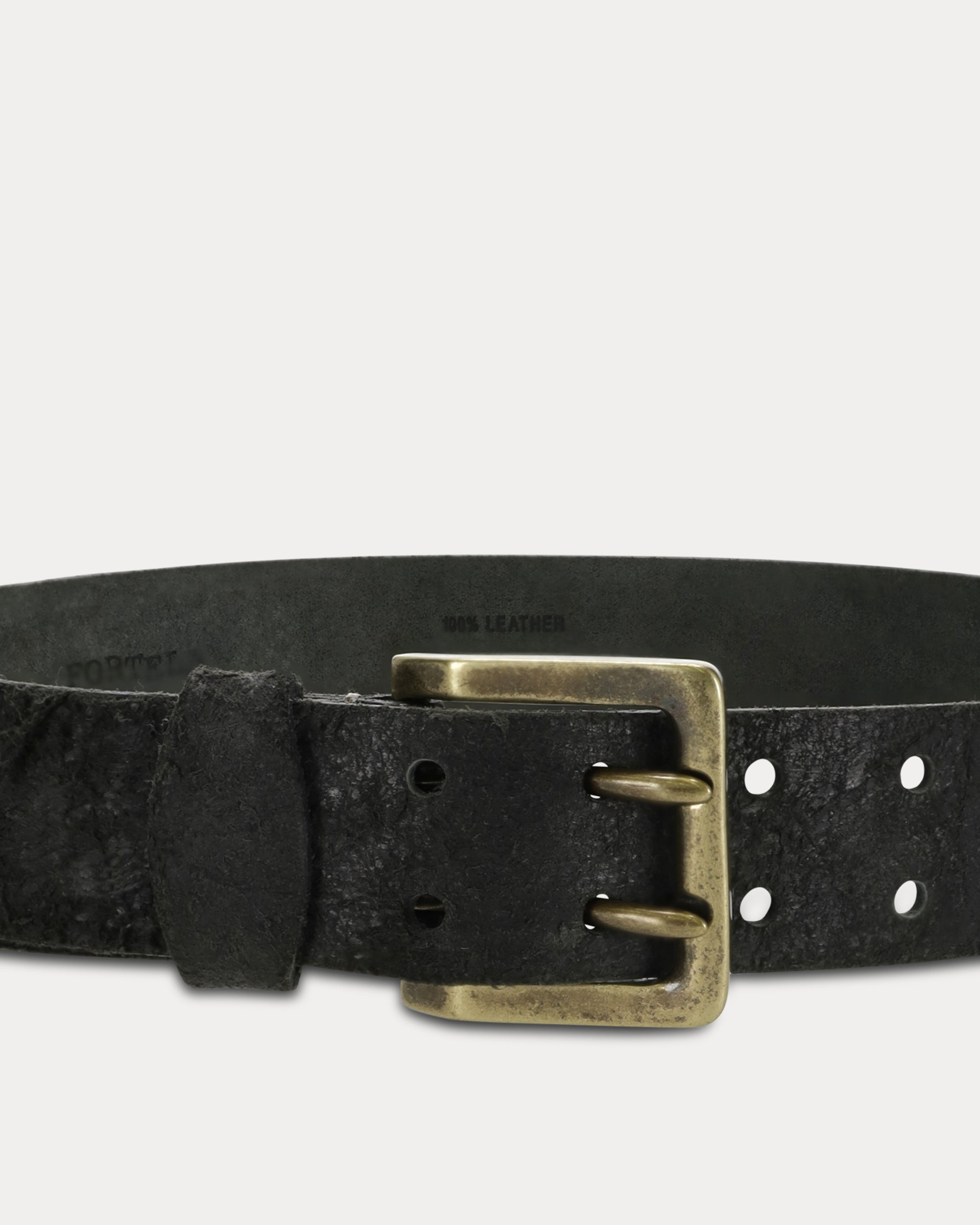 Tasha Leather Belt with Double Buckle