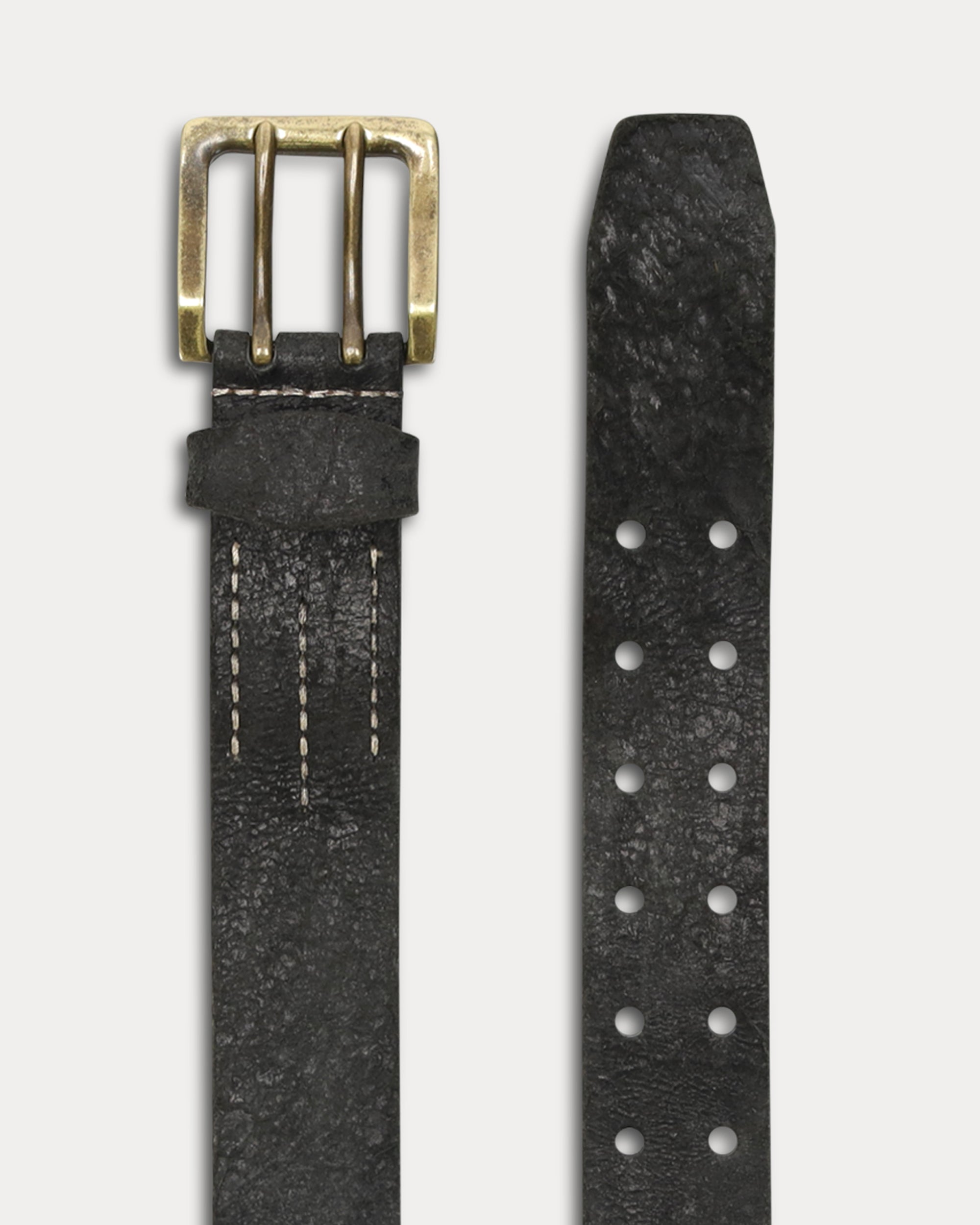 Tasha Leather Belt with Double Buckle