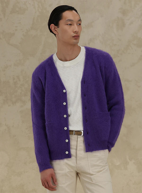 Teddy Cardigan Con Tasche Patch