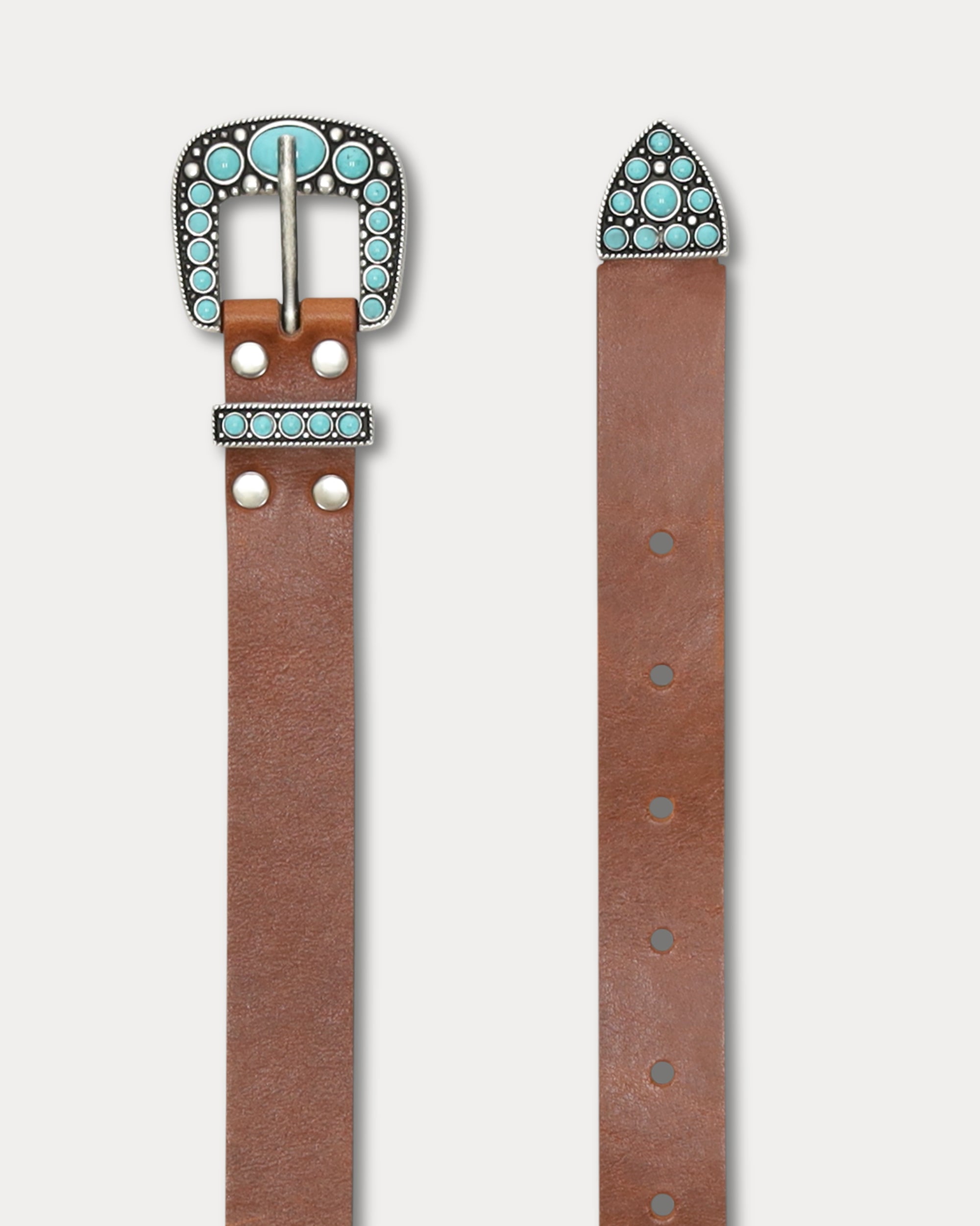 Thelma Calfskin Belt With Turquoise
