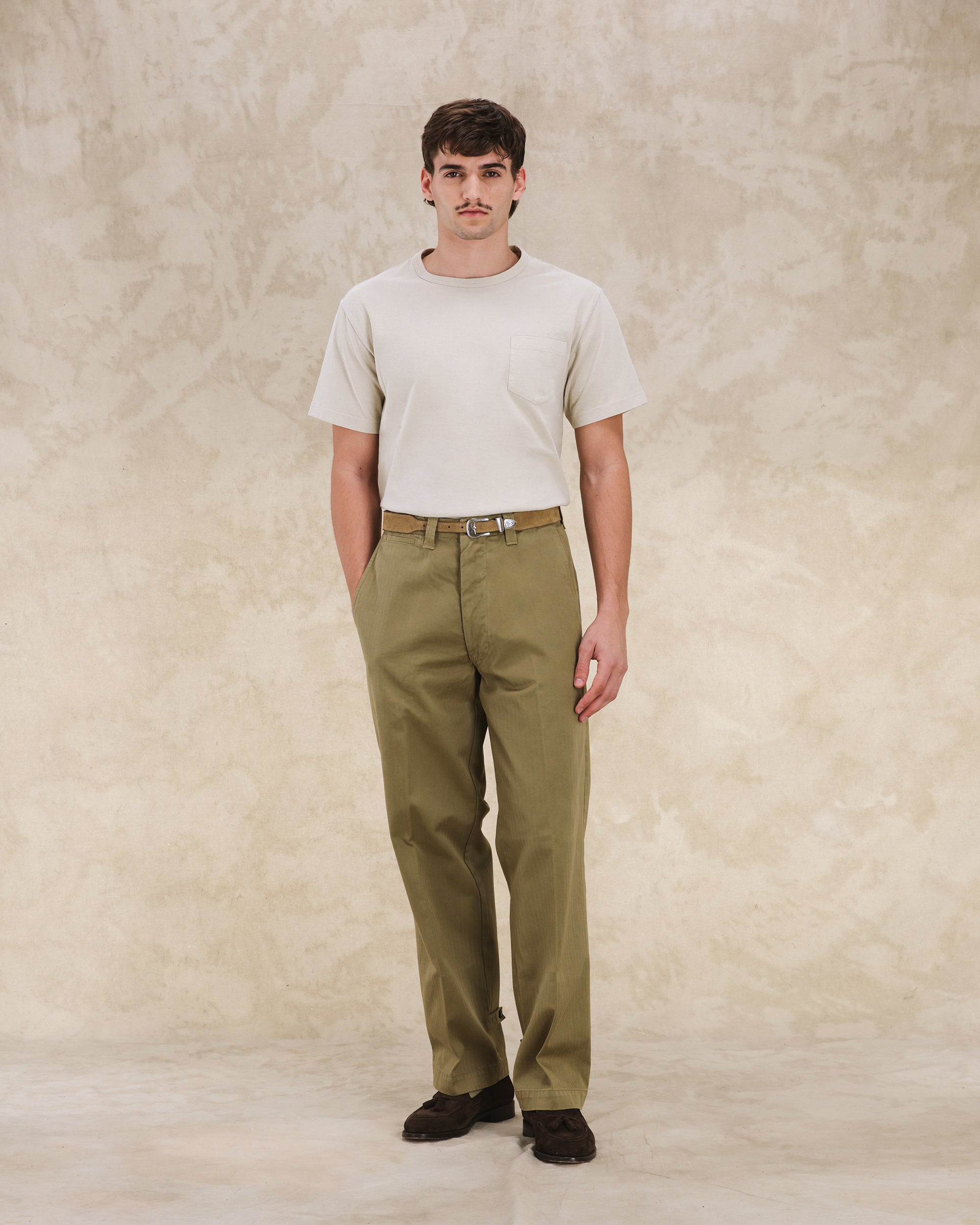Thomas Pantaloni Chino in Herringbone