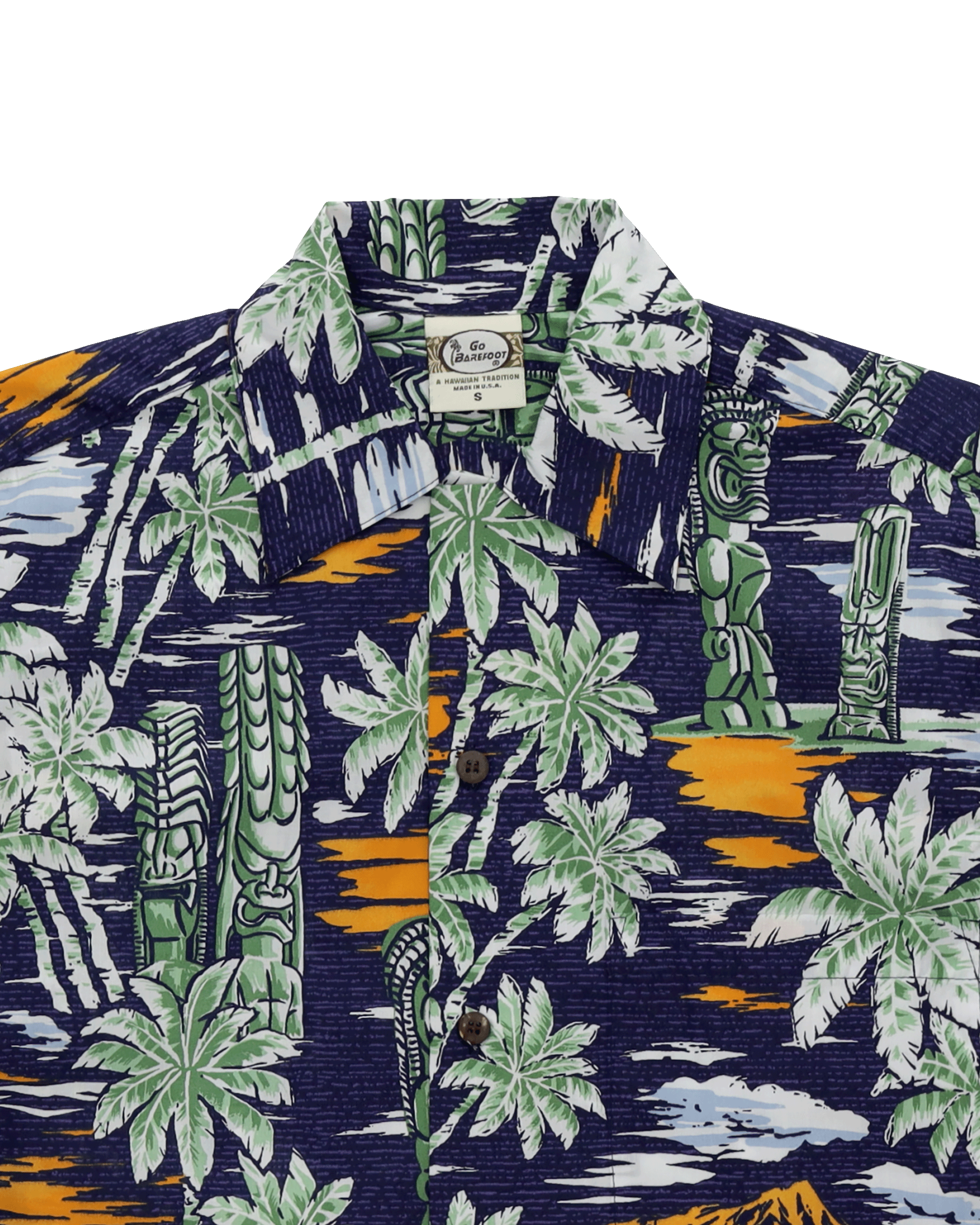 Tikisunset Shirt Vintage Camp Collar / Old School Loose Fit