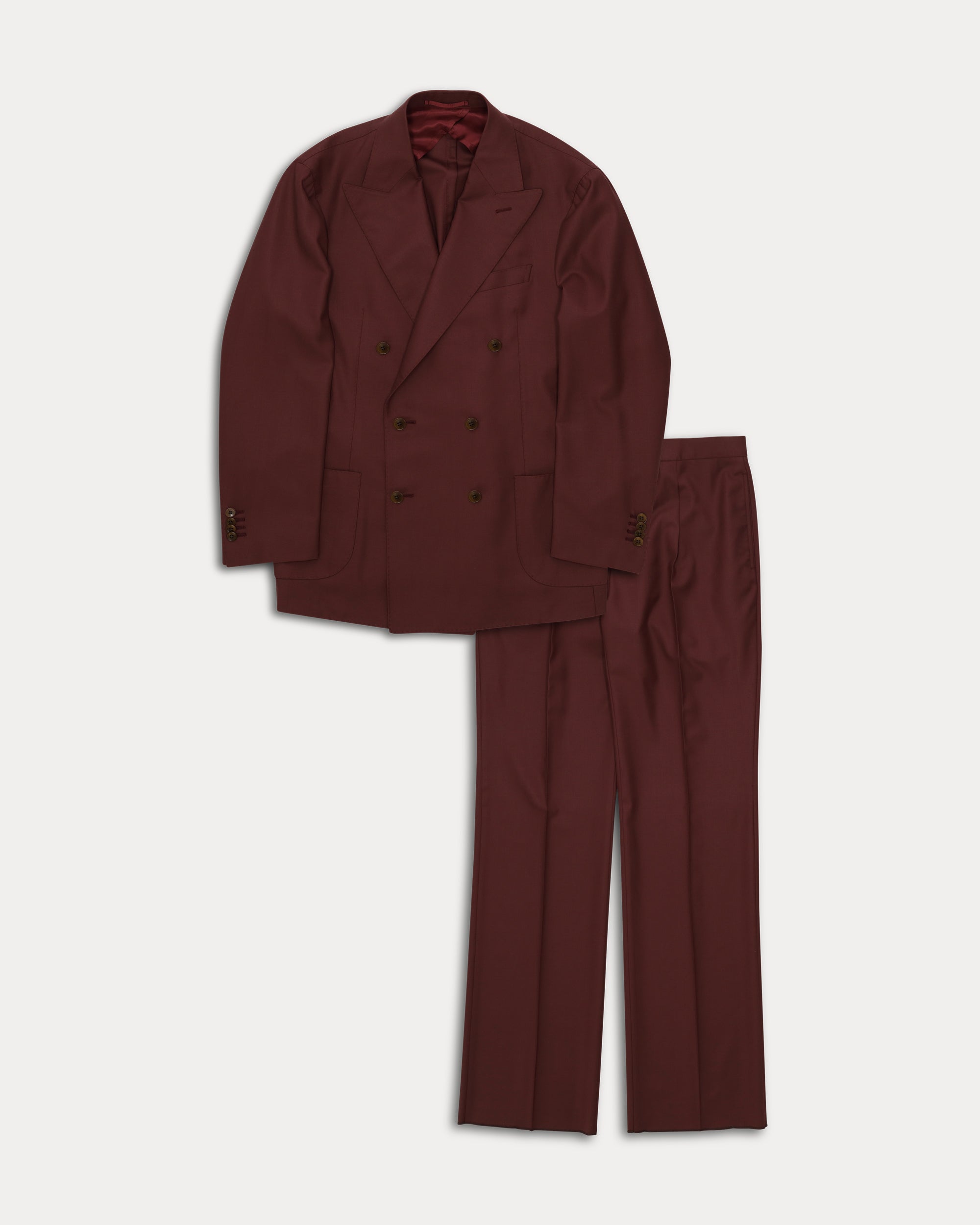 Totò Double-Breasted Suit in Fresco Wool