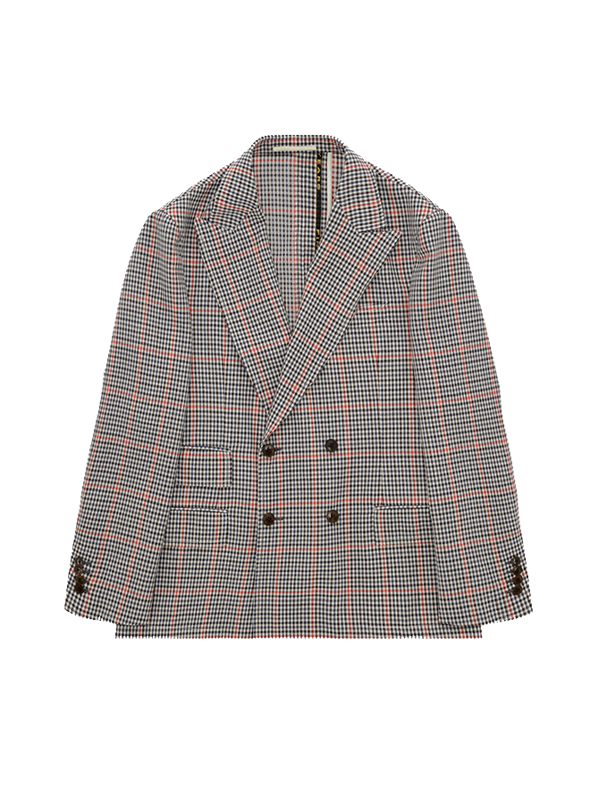 Travel Giacca Classica In Fresco Lana A Quadri