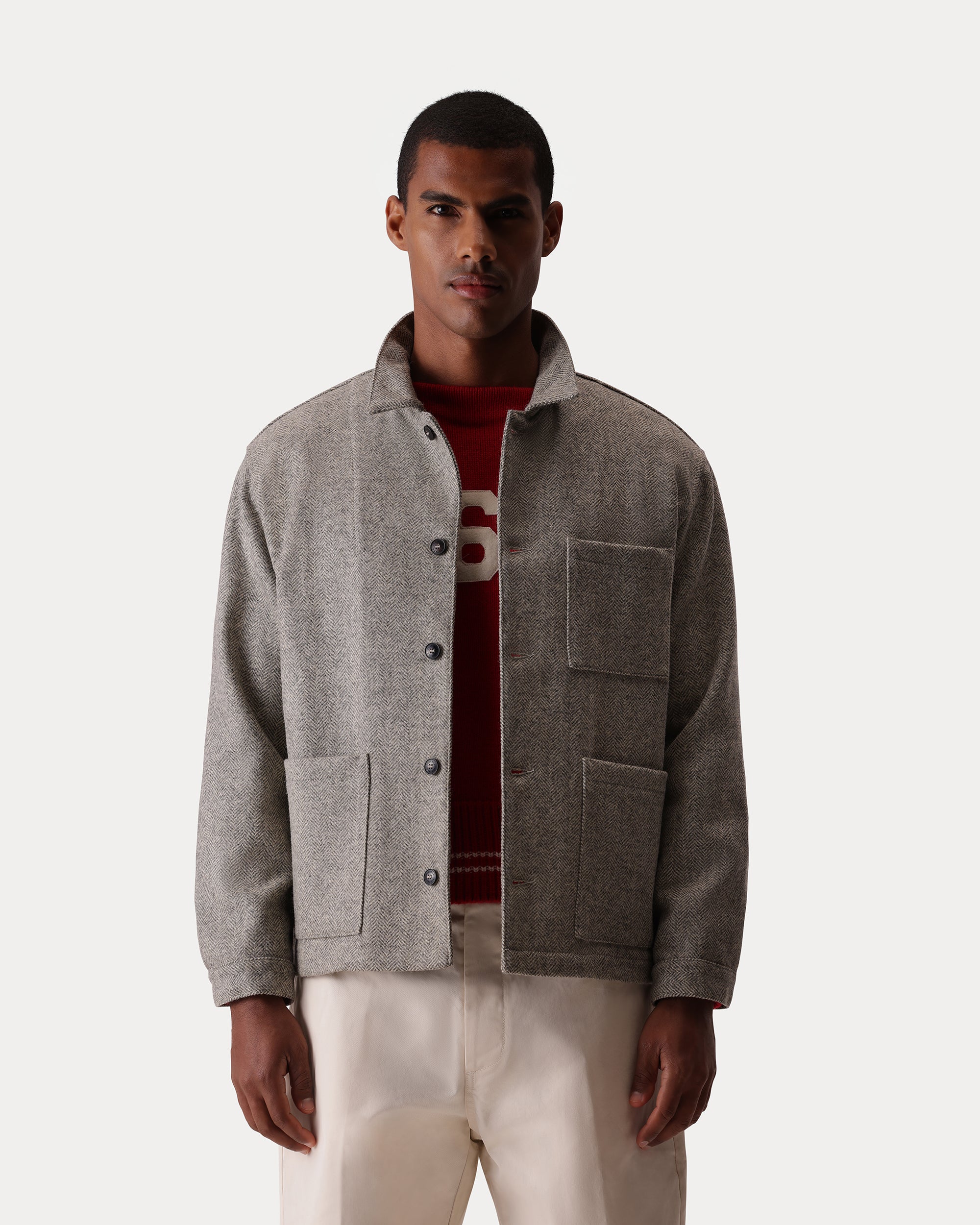 Tristan Giacca in Lana Herringbone