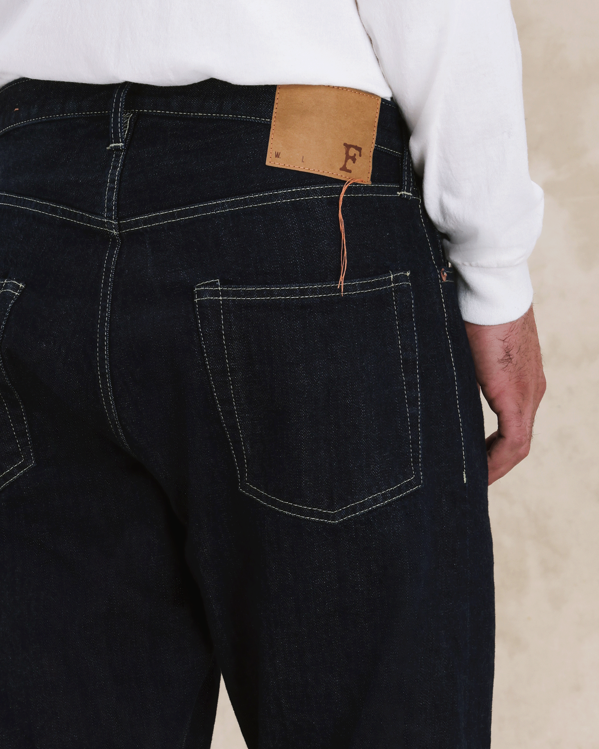 Unclejohn Japan Denim Cimosato 5 Tasche a Vita Alta Indigo Rinse