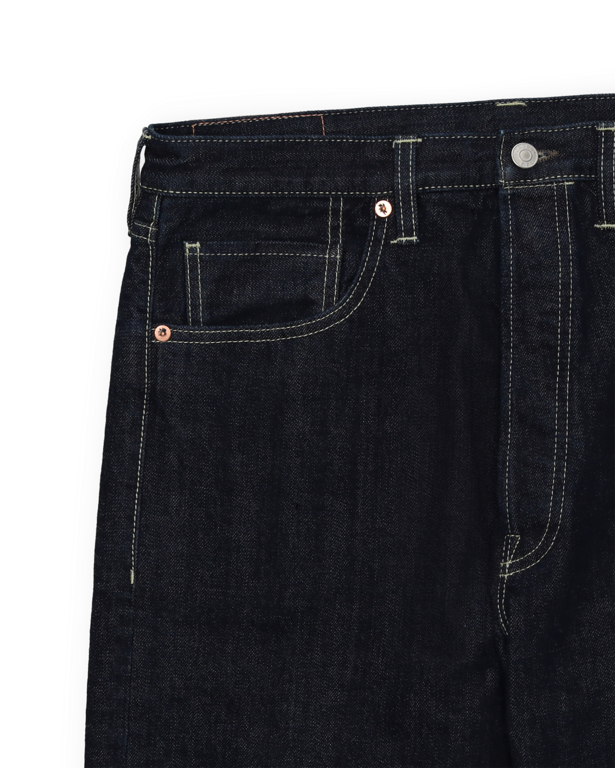 Unclejohn Japan Denim Cimosato 5 Tasche a Vita Alta Indigo Rinse