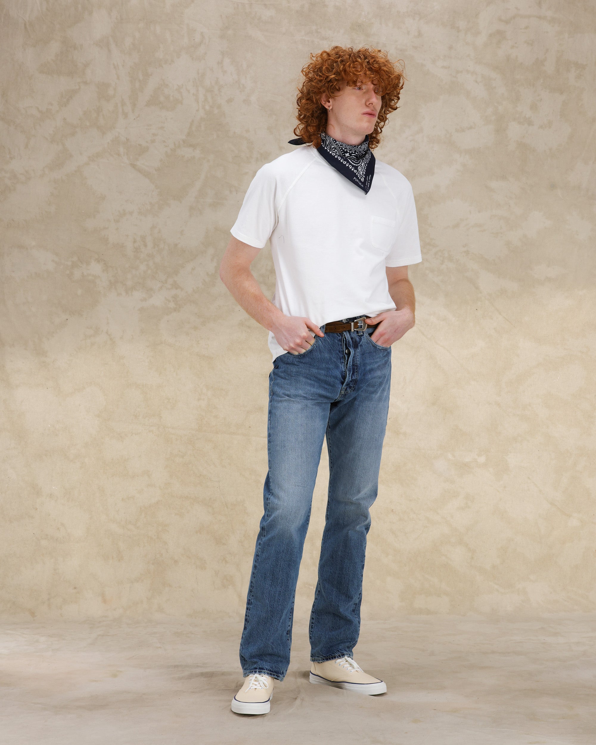 Unclejohn Japan Denim Cimosato 5 Tasche a Vita Alta Stone Wash