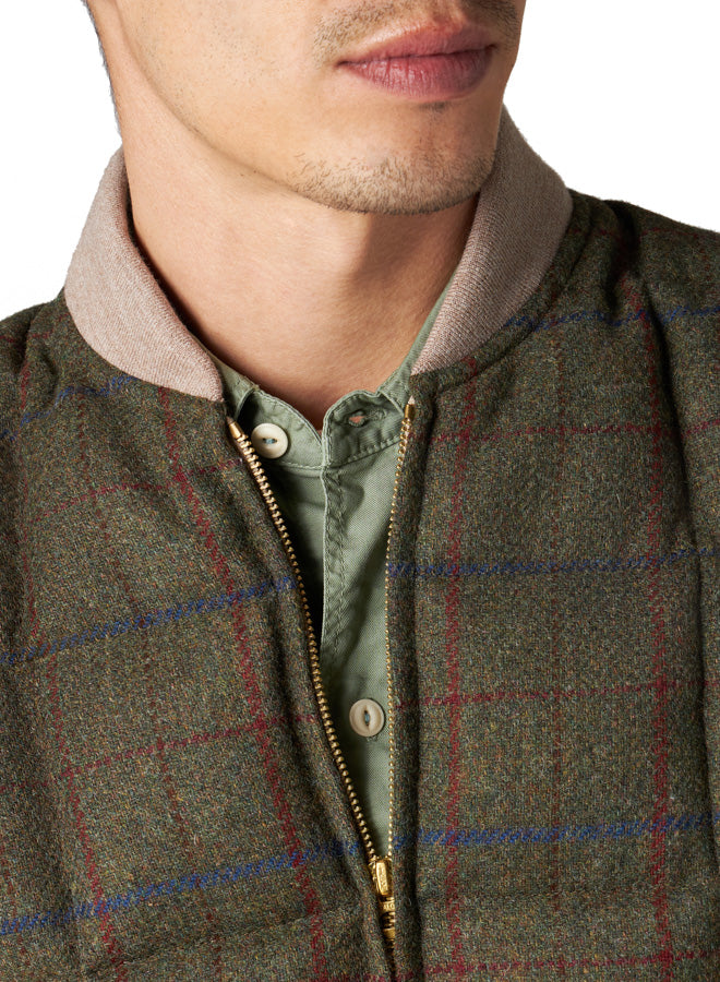 Vest Gilet Smanicato In Lana A Quadri