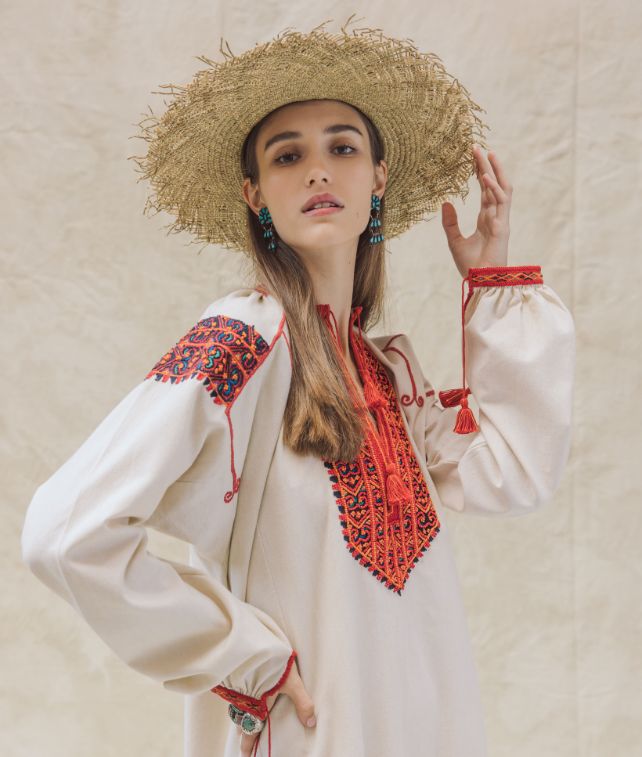 Afra Abito in Cotone Ricamato