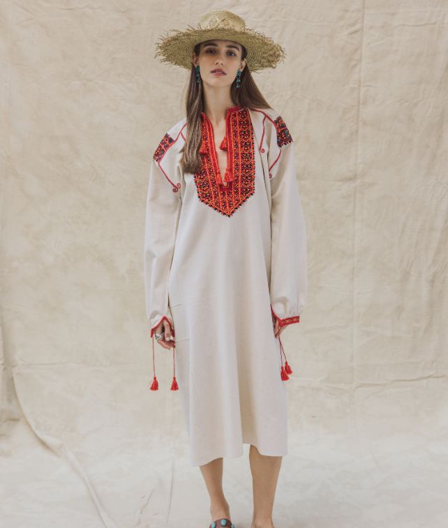 Afra Abito in Cotone Ricamato