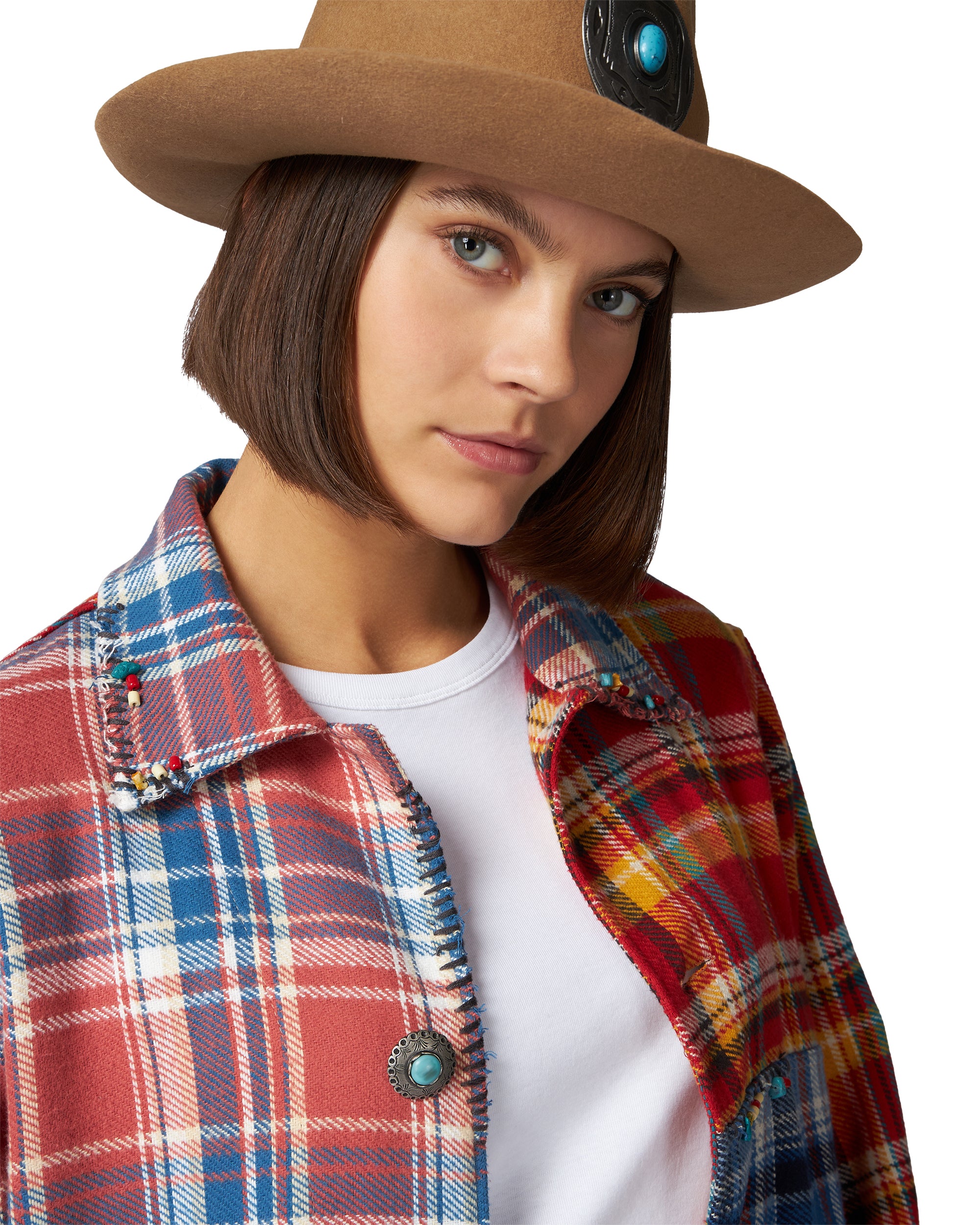 Alicia Camicia Patchwork In Cotone A Quadri