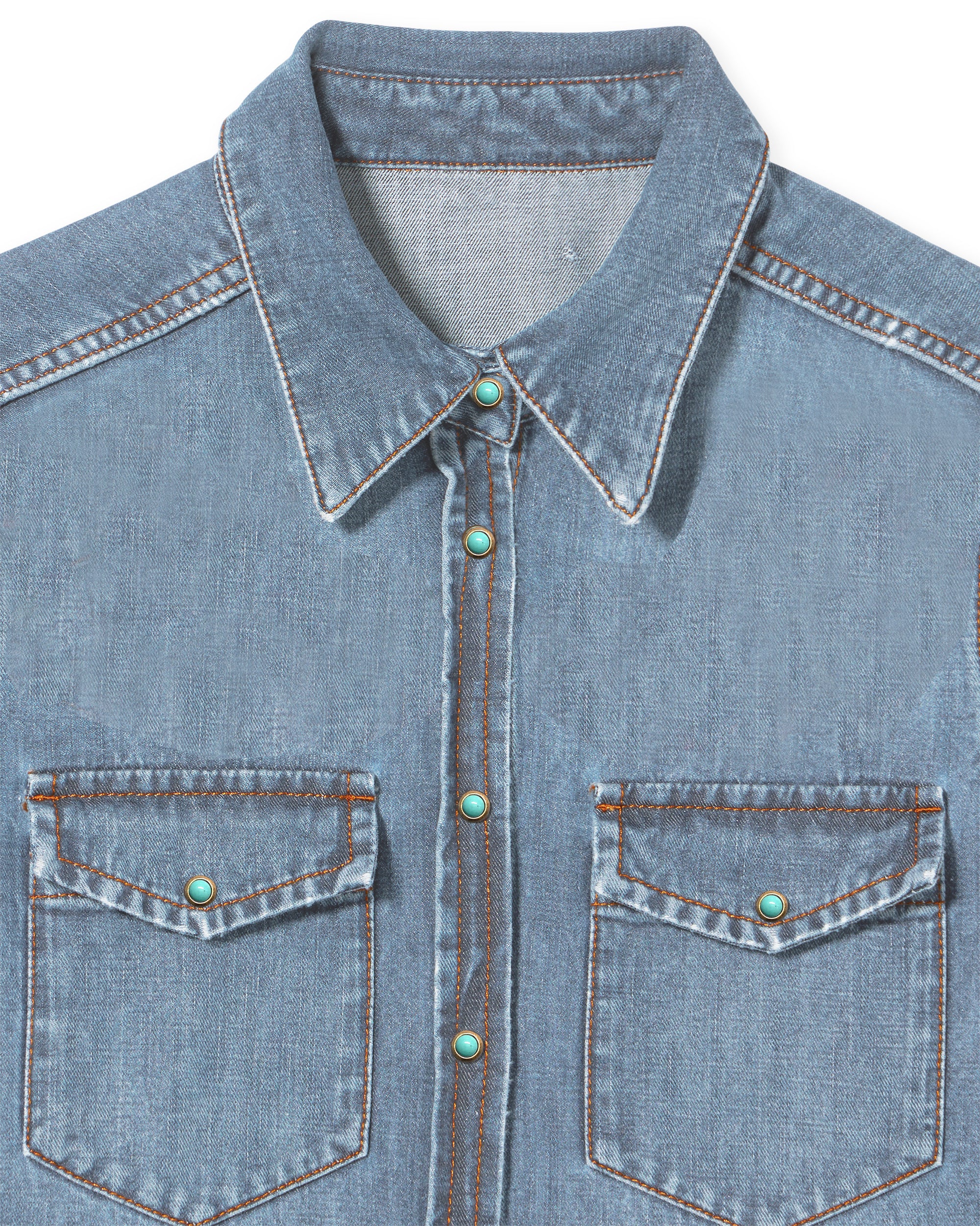 Brigitte Denim Shirt Slim Fit Bleach Wash