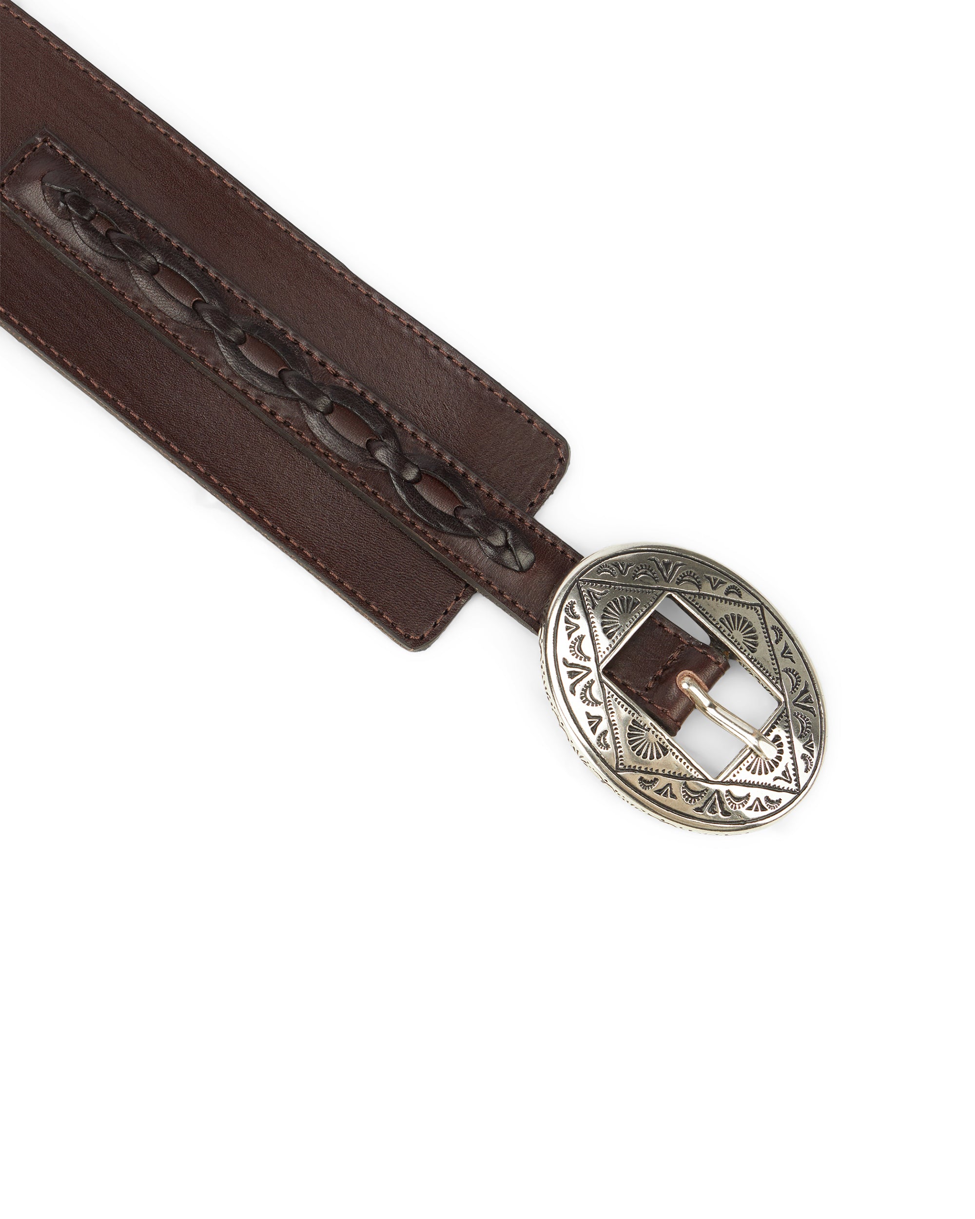 Carol Cintura in Pelle con Fibbia con Incisioni