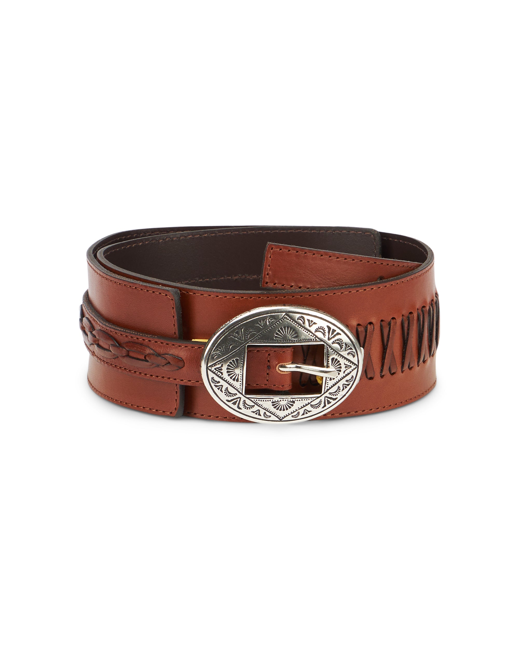 Carol Cintura in Pelle con Fibbia con Incisioni