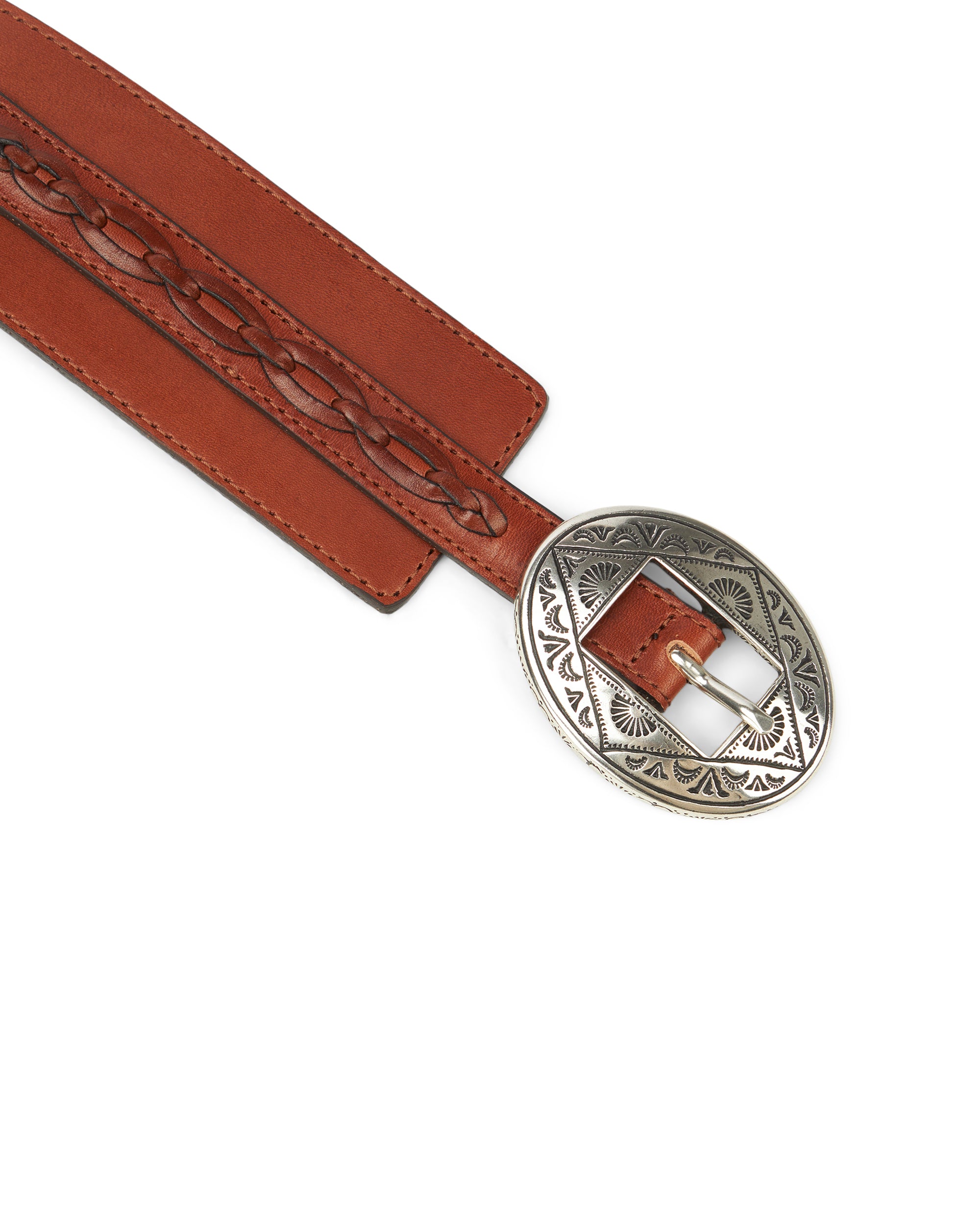 Carol Cintura in Pelle con Fibbia con Incisioni